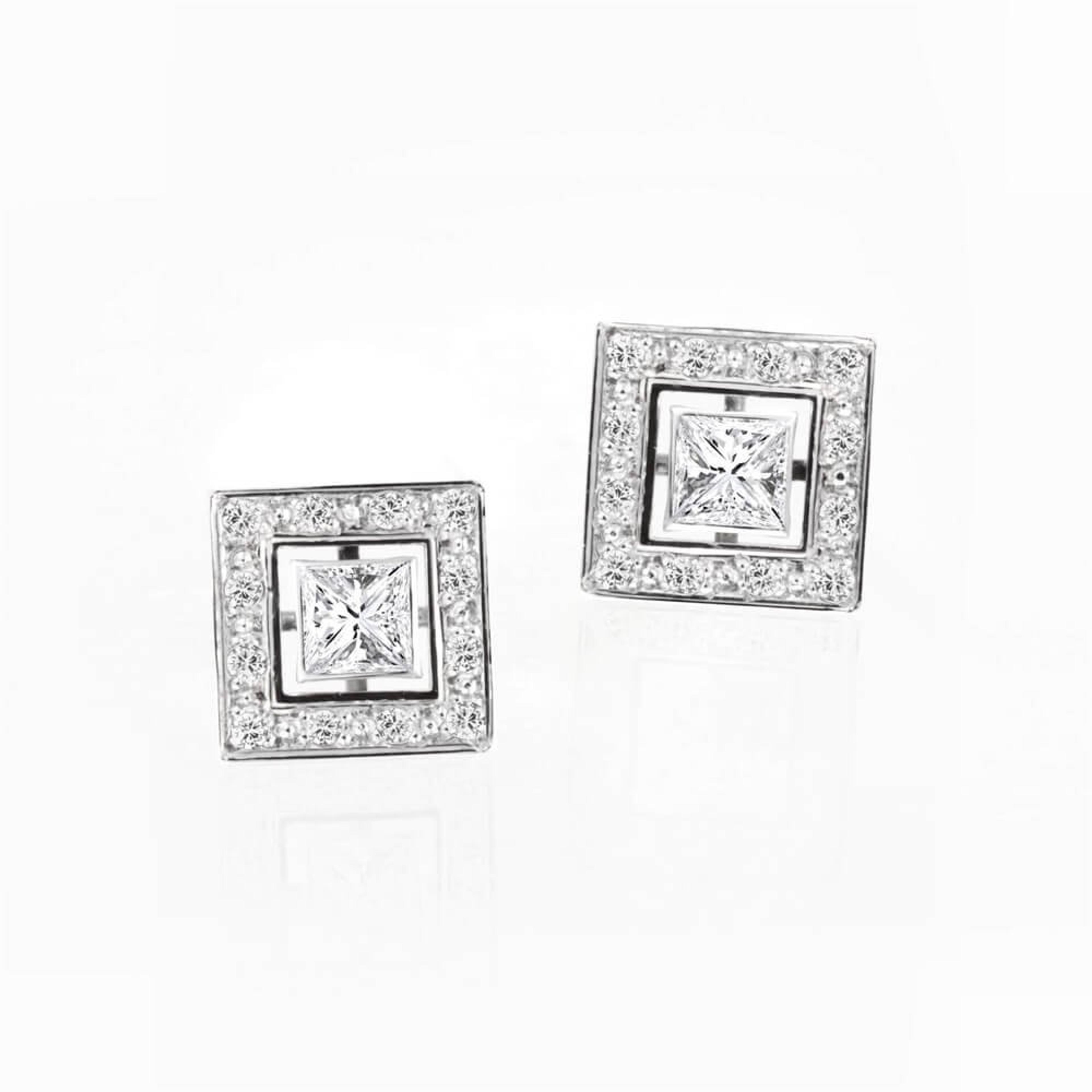 Diamantové náušnice 11, diamant, bílé zlato — Zlatnictví Vaněk Kolín