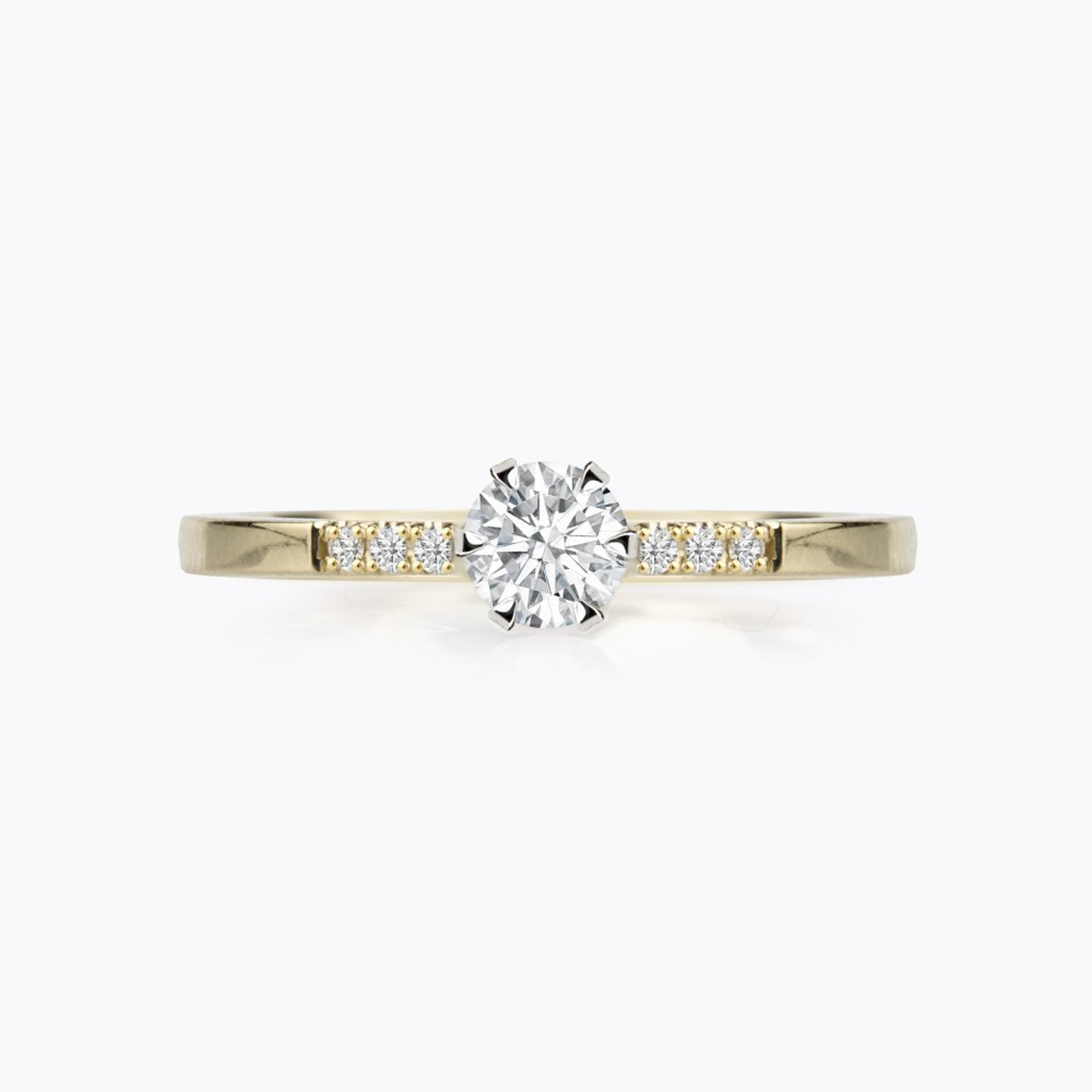 Diamantový prsten 120, diamant, žluté zlato — Zlatnictví Vaněk Kolín