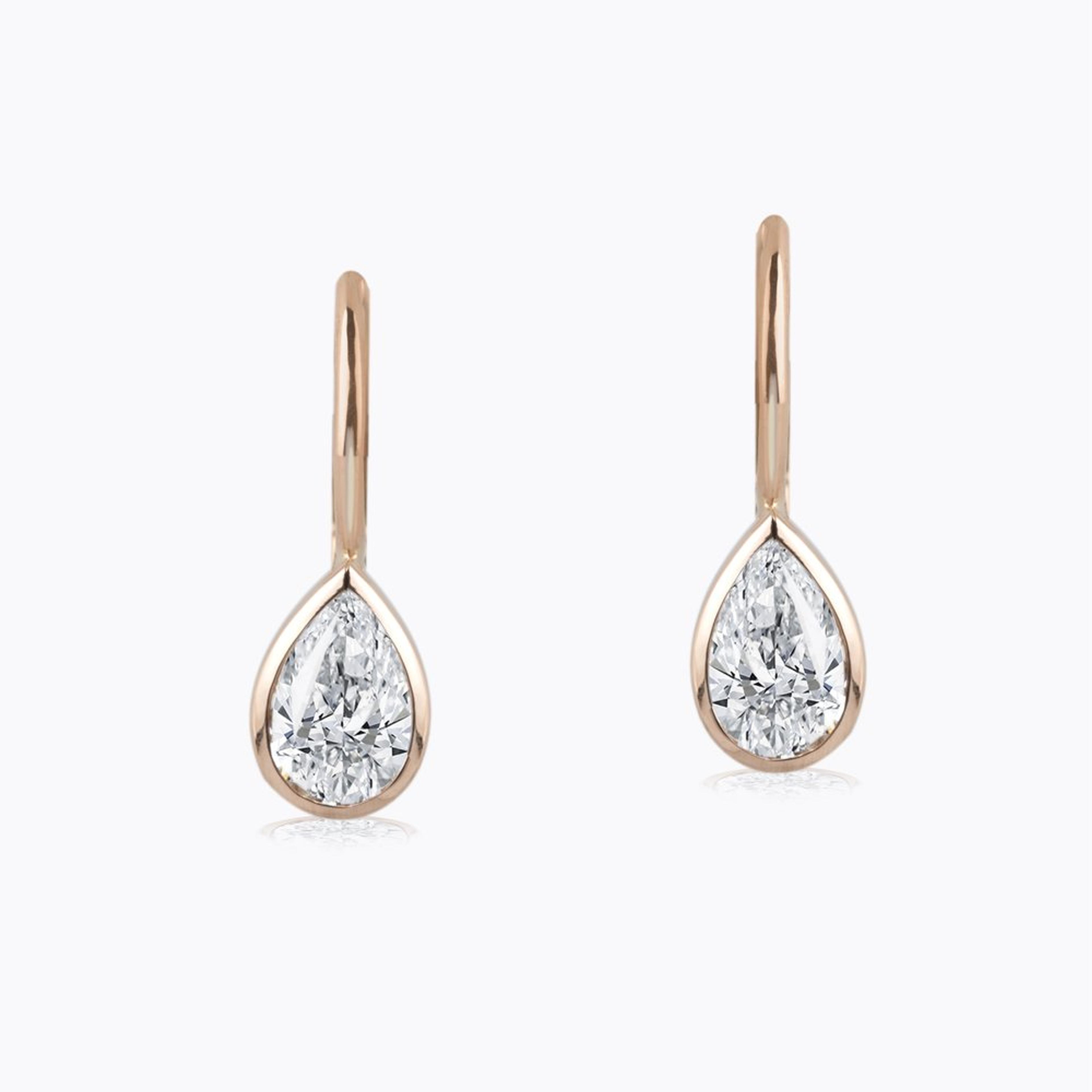 Diamantové náušnice 104, diamant, růžové zlato — Zlatnictví Vaněk Kolín