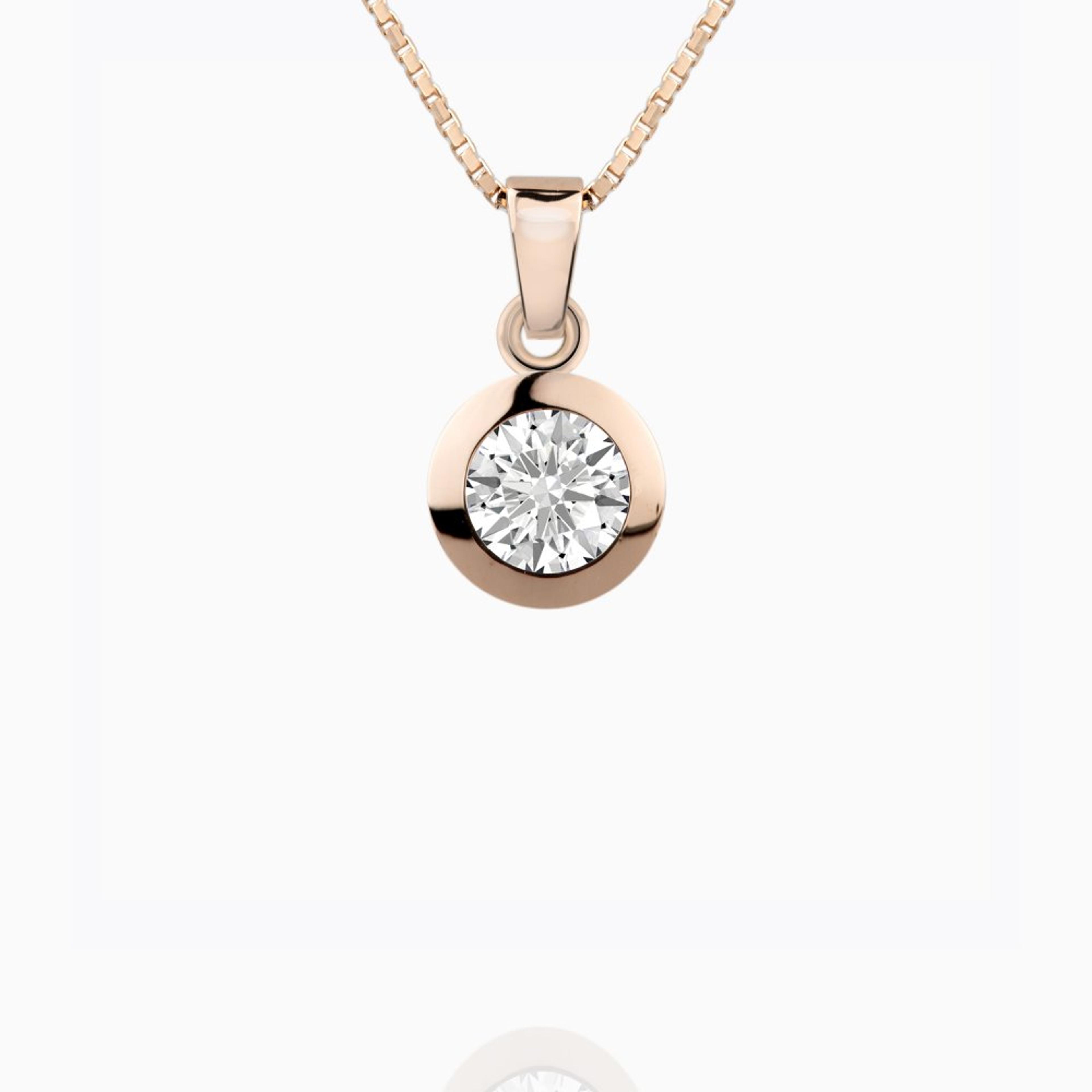 Diamantový přívěsek 01, diamant, růžové zlato — Zlatnictví Vaněk Kolín