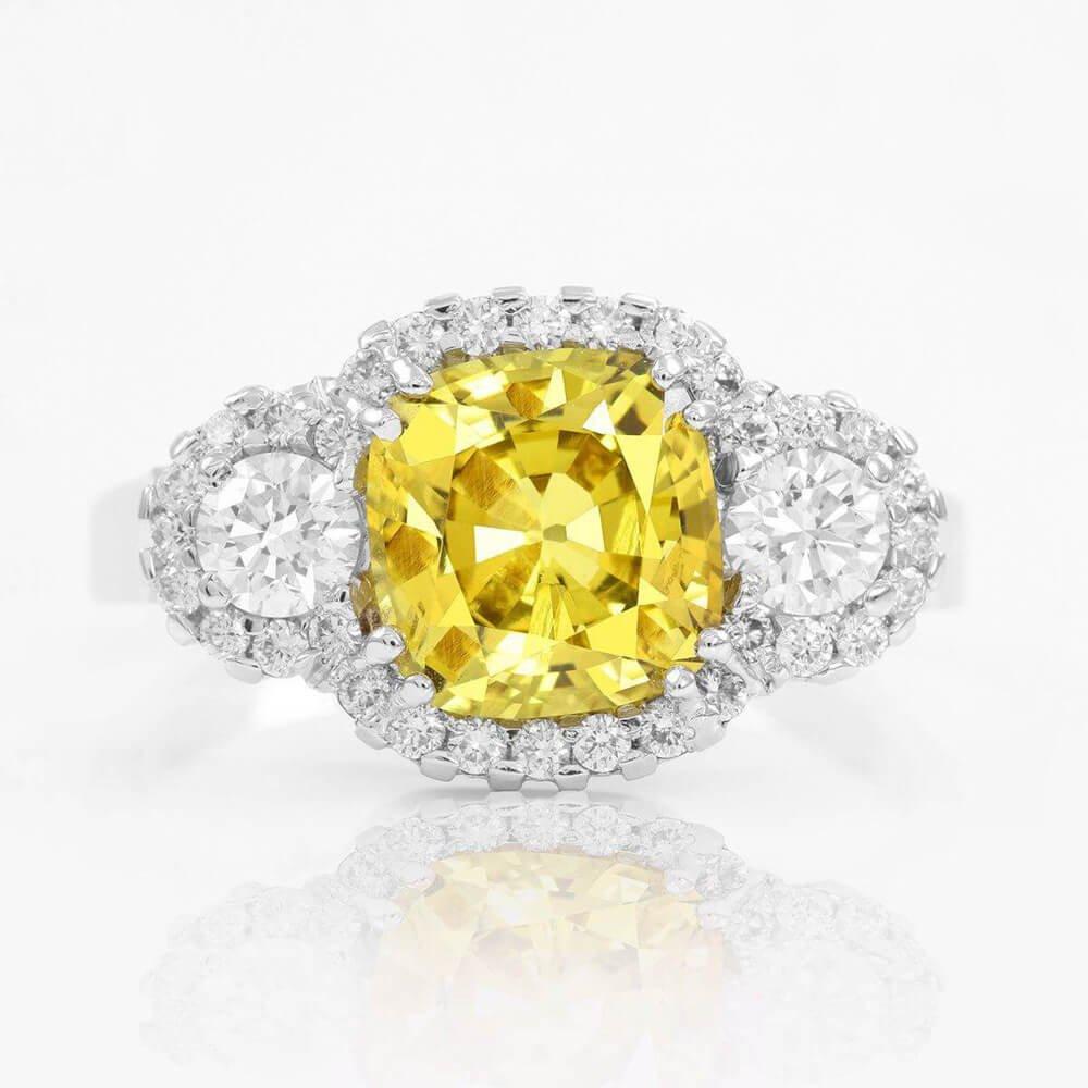 Prsten s chrysoberylem a diamanty 01, diamant, bílé zlato — Zlatnictví Vaněk Kolín