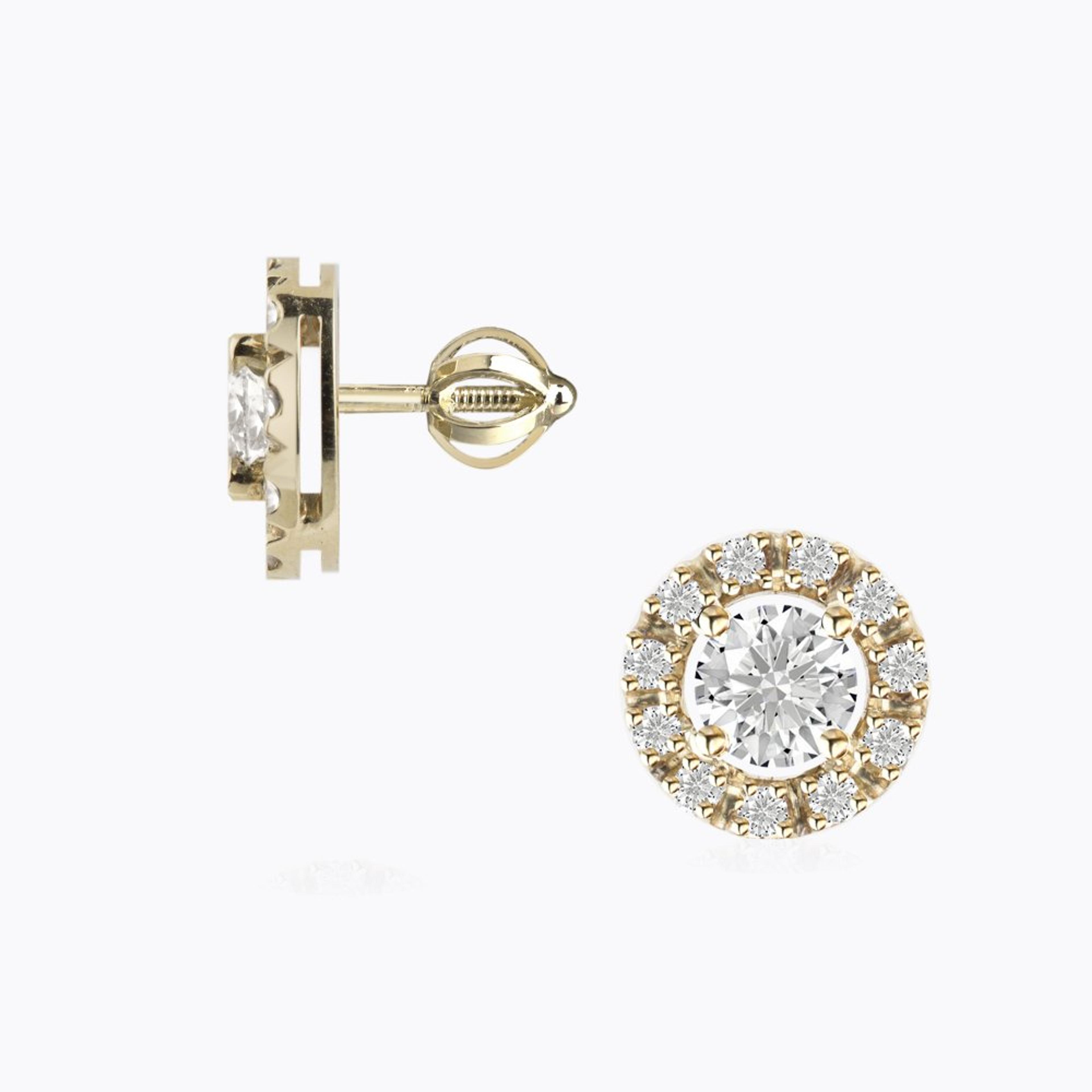 Diamantové náušnice 111, diamant, žluté zlato — Zlatnictví Vaněk Kolín