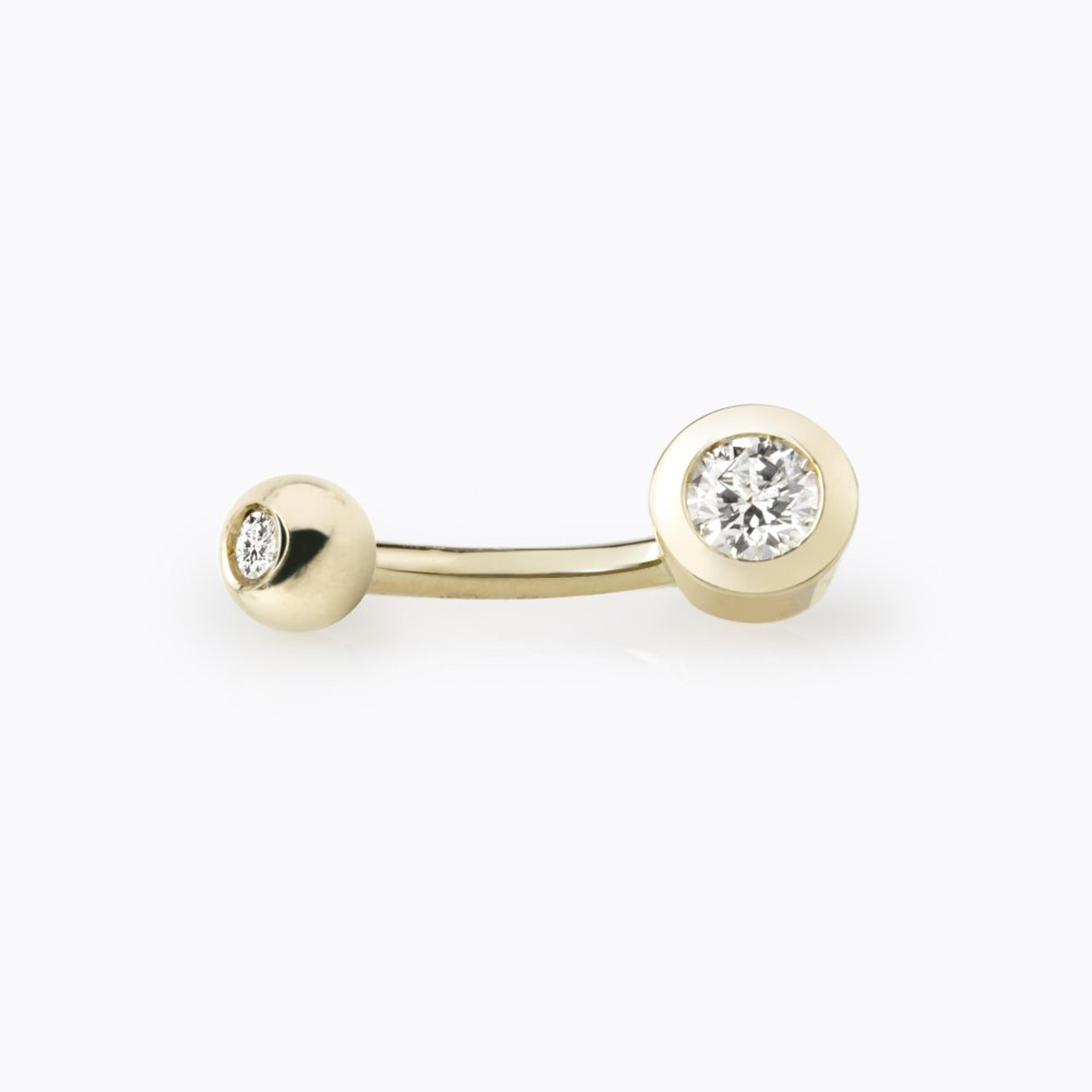 Piercing do pupíku, diamant, žluté zlato — Zlatnictví Vaněk Kolín