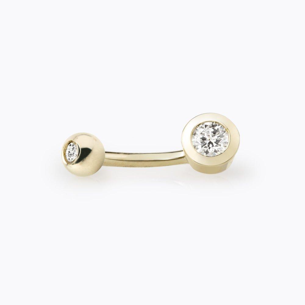 Piercing do pupíku, diamant, žluté zlato — Zlatnictví Vaněk Kolín
