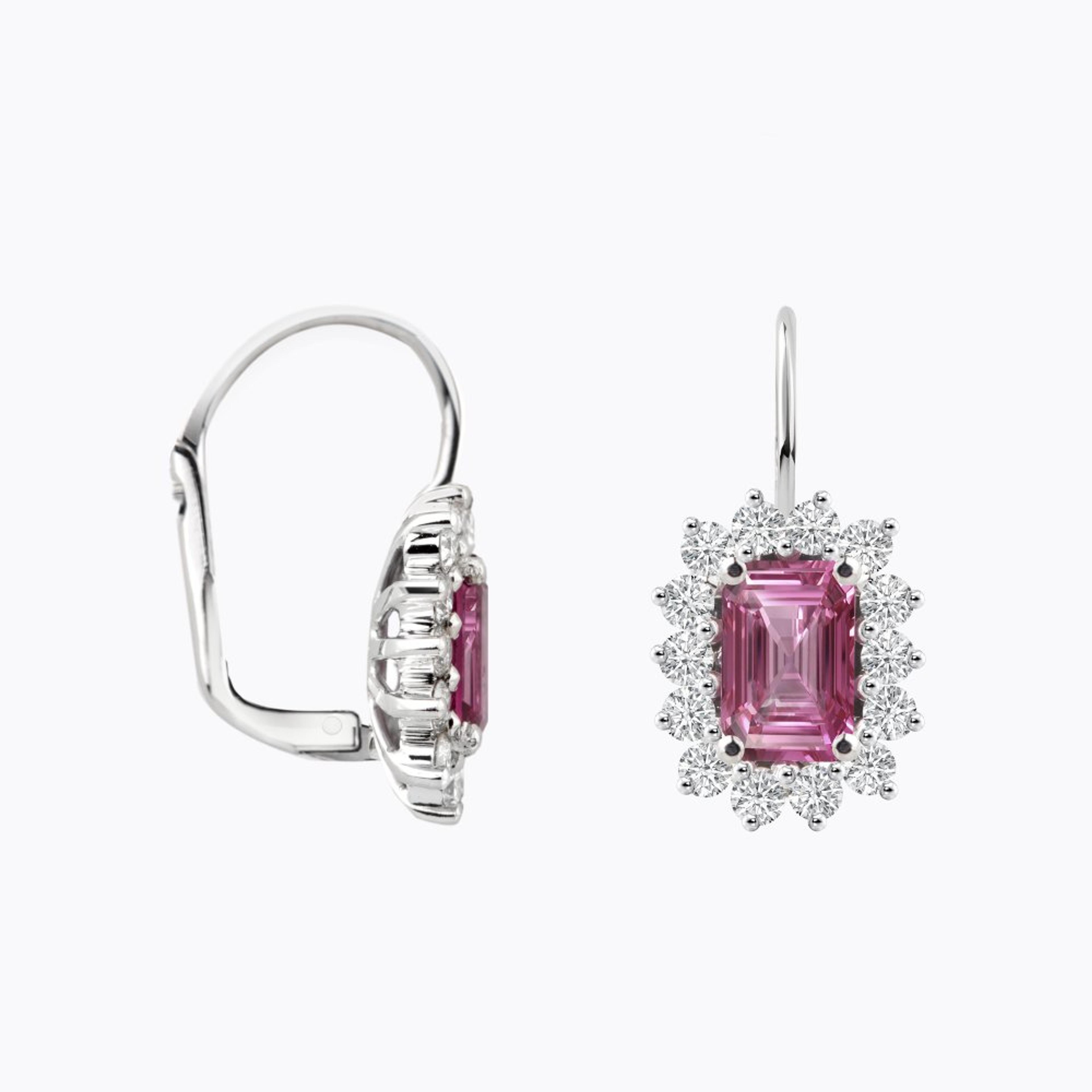 Náušnice s turmalíny a diamanty 05, diamant, bílé zlato — Zlatnictví Vaněk Kolín