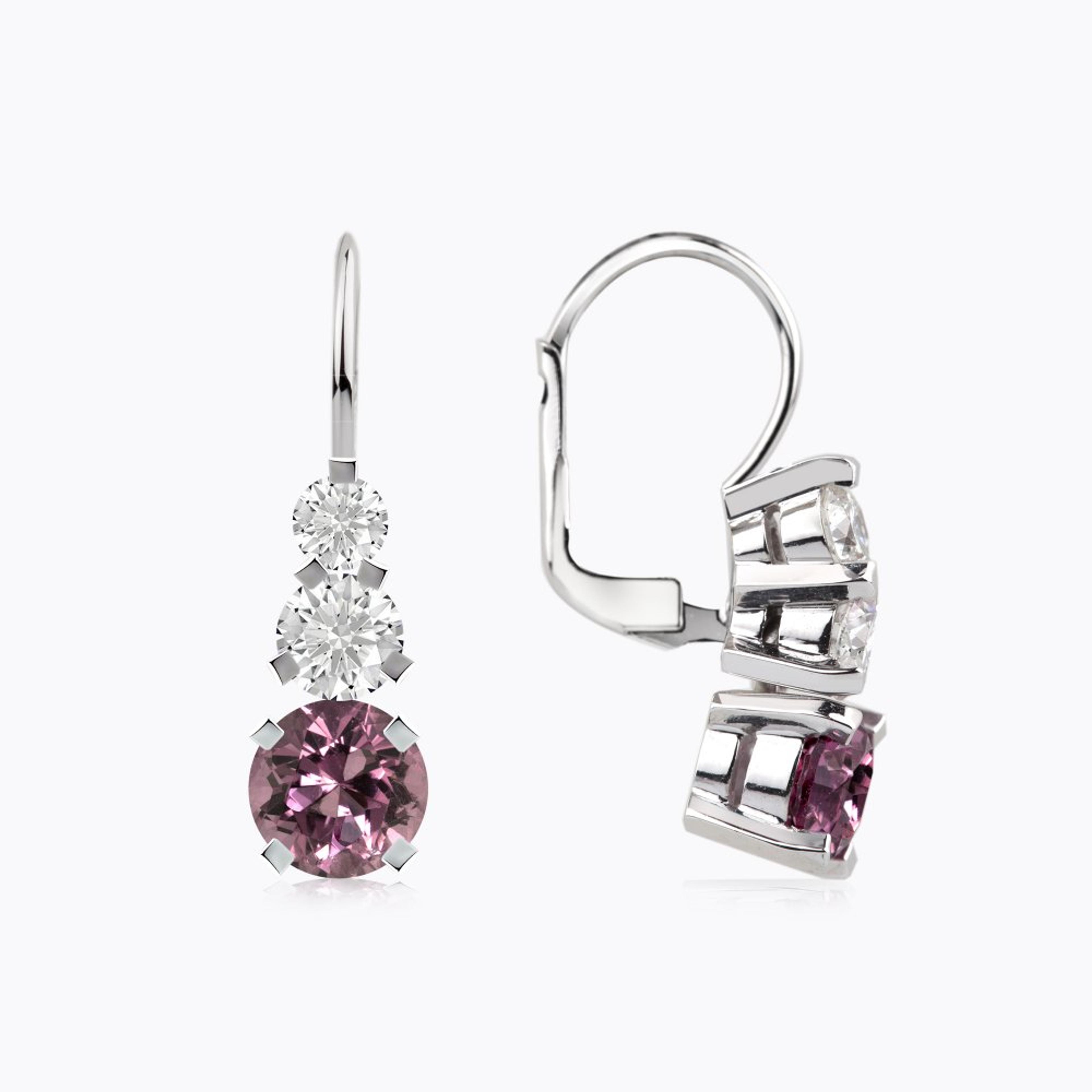 Náušnice se spinely a diamanty 02, diamant, bílé zlato — Zlatnictví Vaněk Kolín