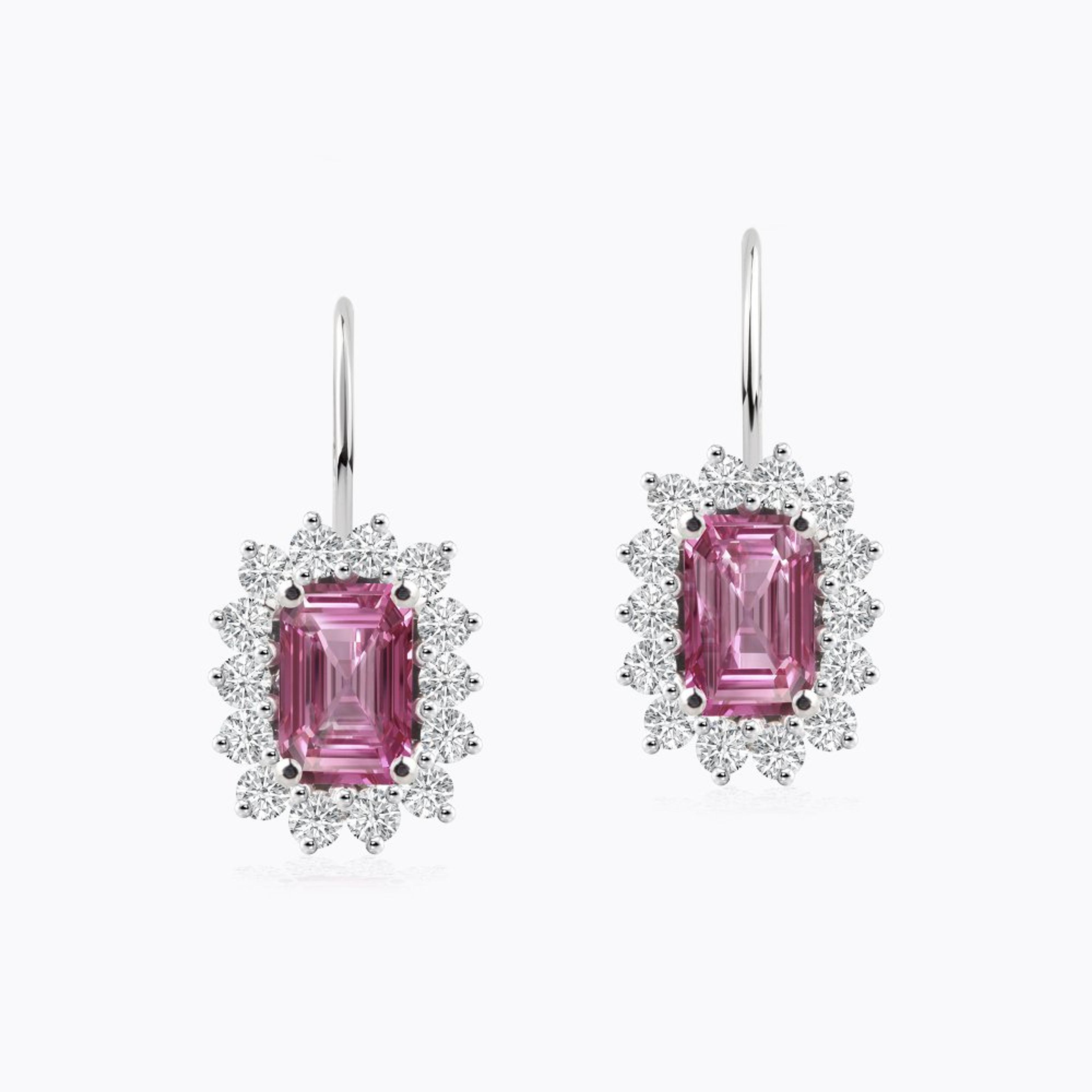 Náušnice s turmalíny a diamanty 05, diamant, bílé zlato — Zlatnictví Vaněk Kolín