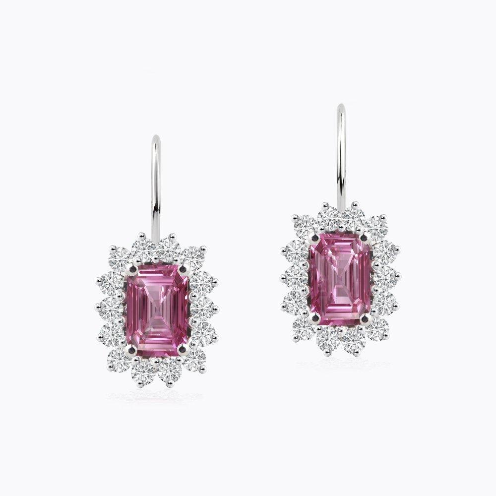 Náušnice s turmalíny a diamanty 05, diamant, bílé zlato — Zlatnictví Vaněk Kolín