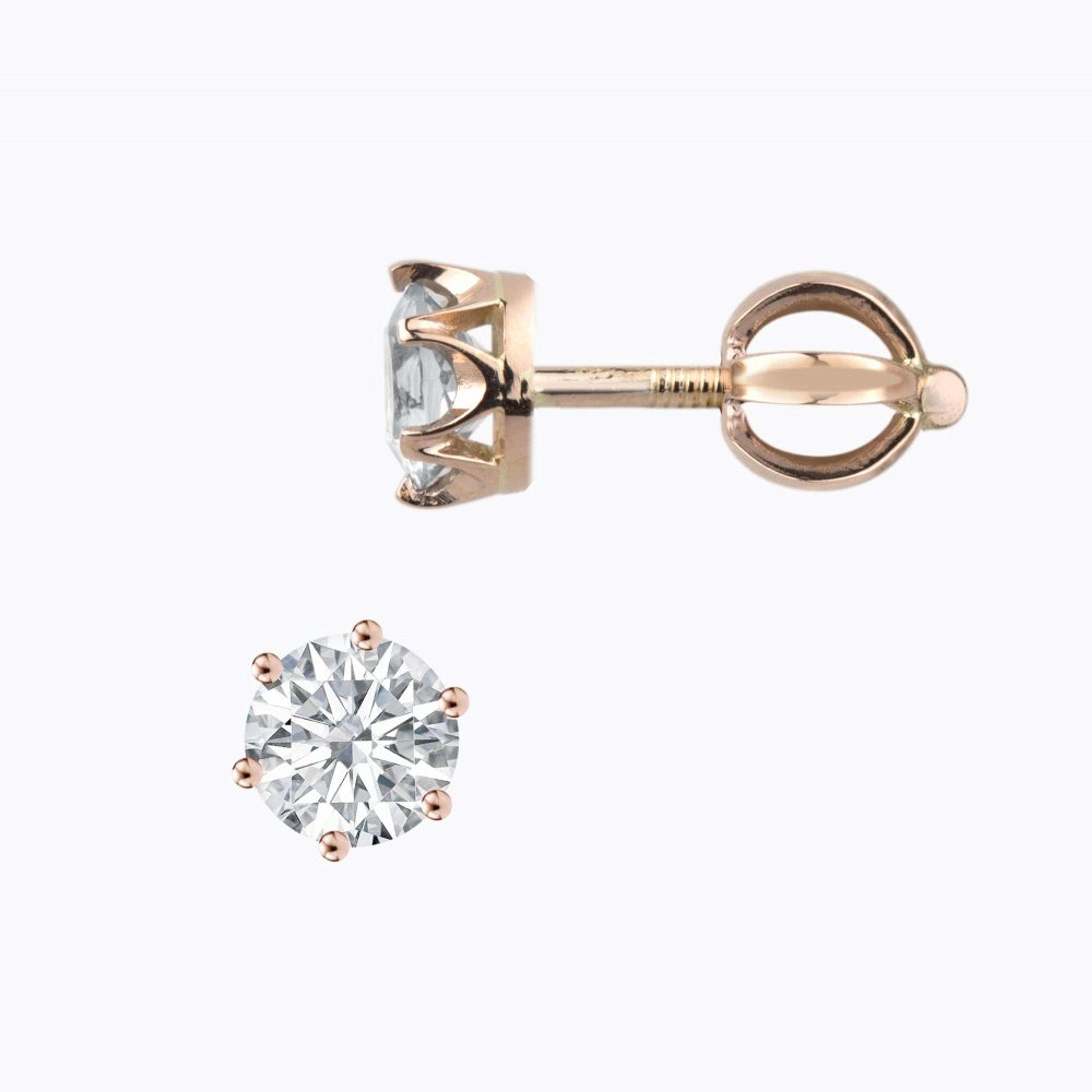 Diamantové náušnice 77, diamant, růžové zlato — Zlatnictví Vaněk Kolín