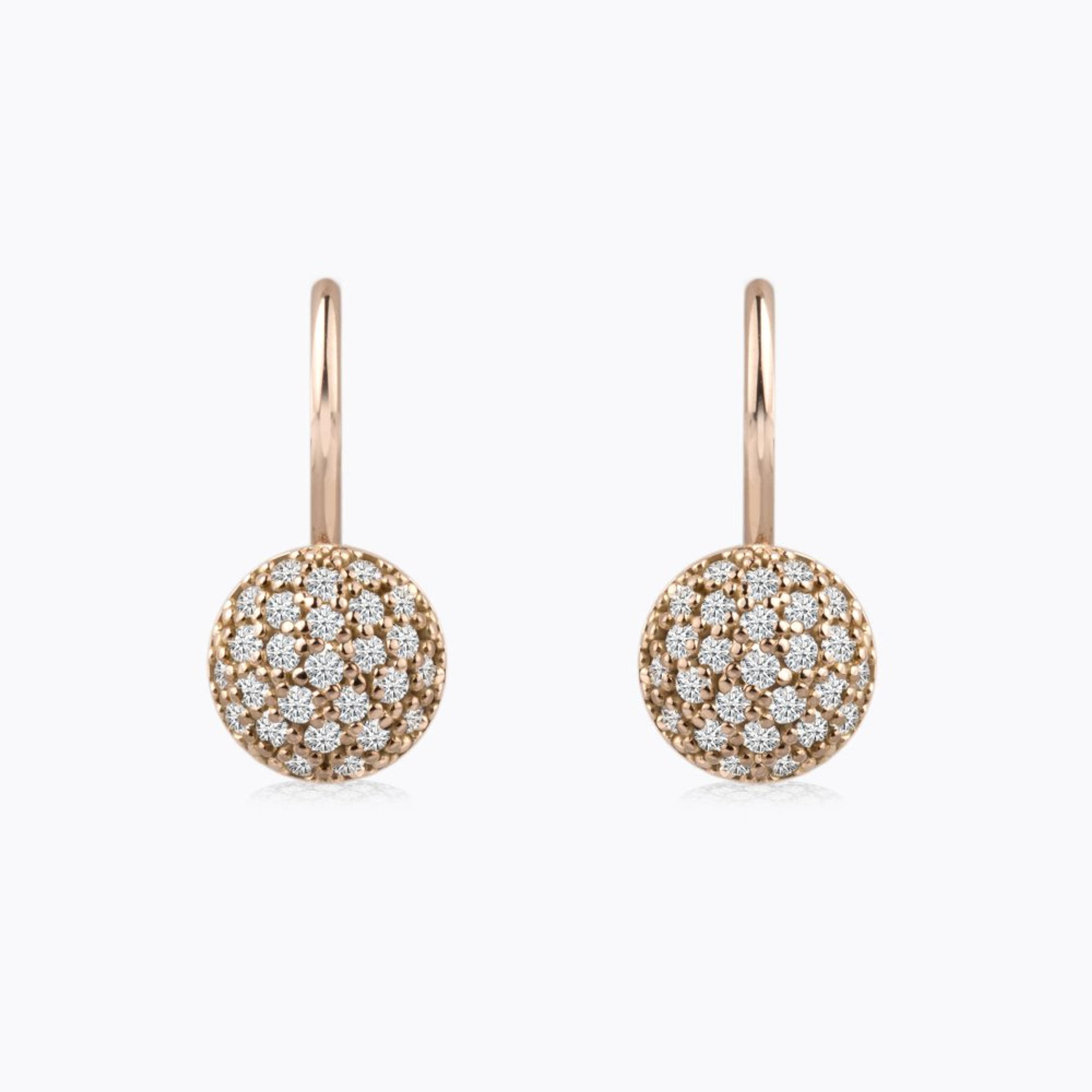 Diamantové náušnice 97, diamant, růžové zlato — Zlatnictví Vaněk Kolín