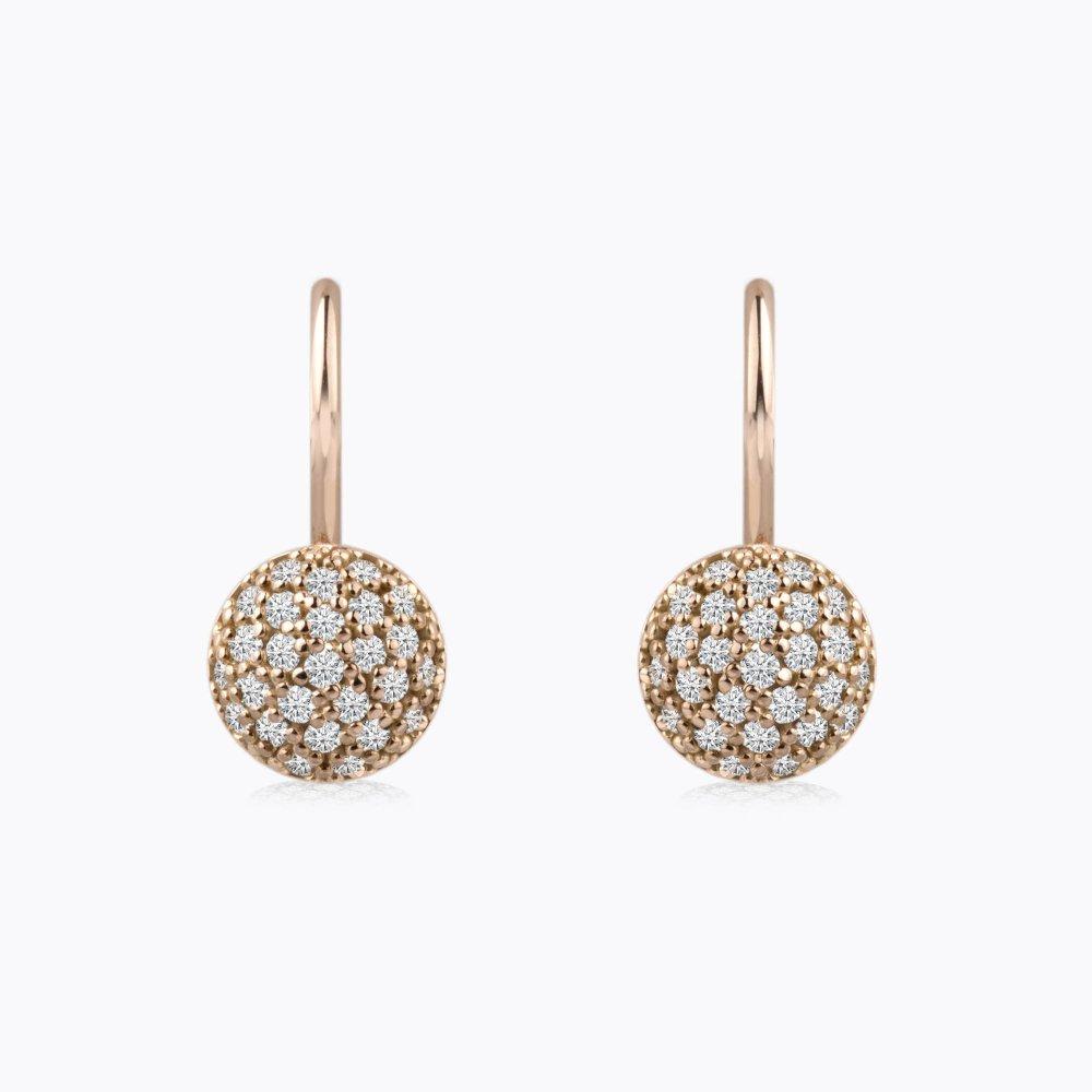 Diamantové náušnice 97, diamant, růžové zlato — Zlatnictví Vaněk Kolín