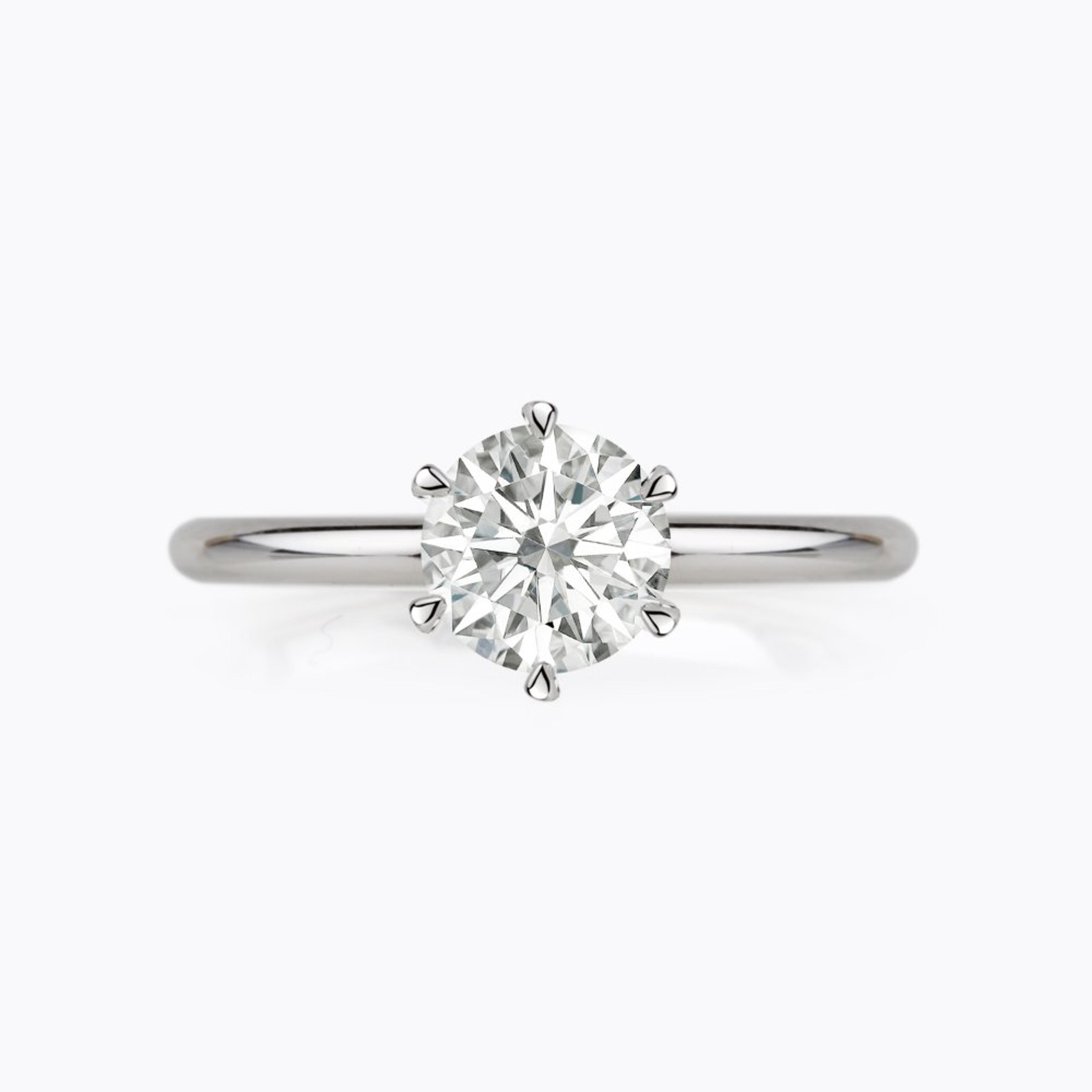 Diamantový prsten 104, diamant, bílé zlato — Zlatnictví Vaněk Kolín