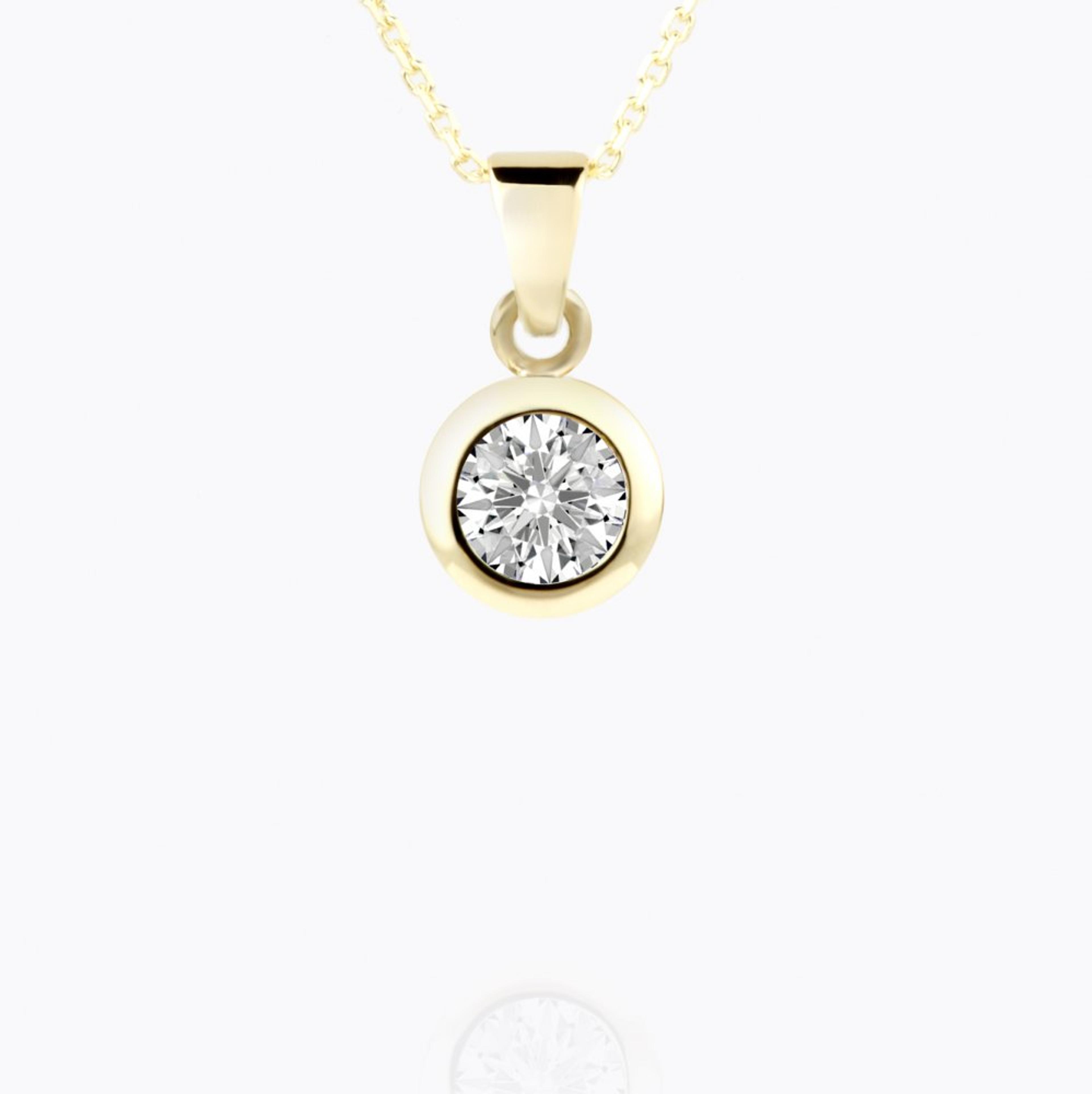 Diamantový přívěsek 04, diamant, žluté zlato — Zlatnictví Vaněk Kolín