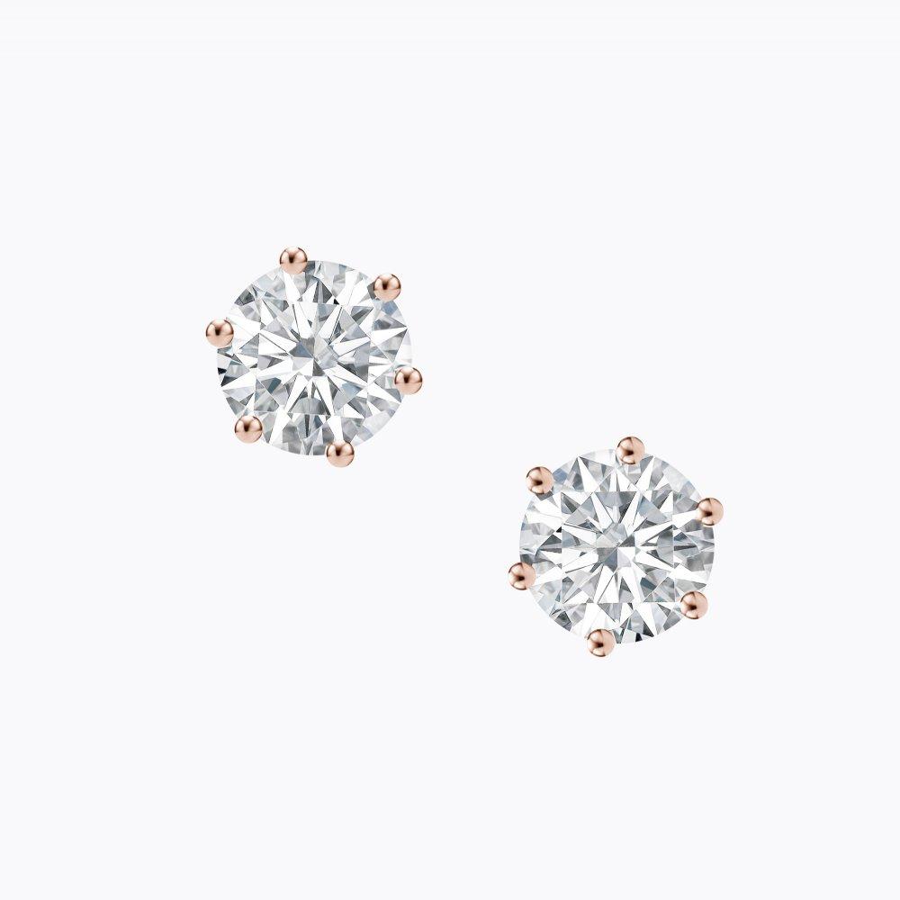 Diamantové náušnice 77, diamant, růžové zlato — Zlatnictví Vaněk Kolín