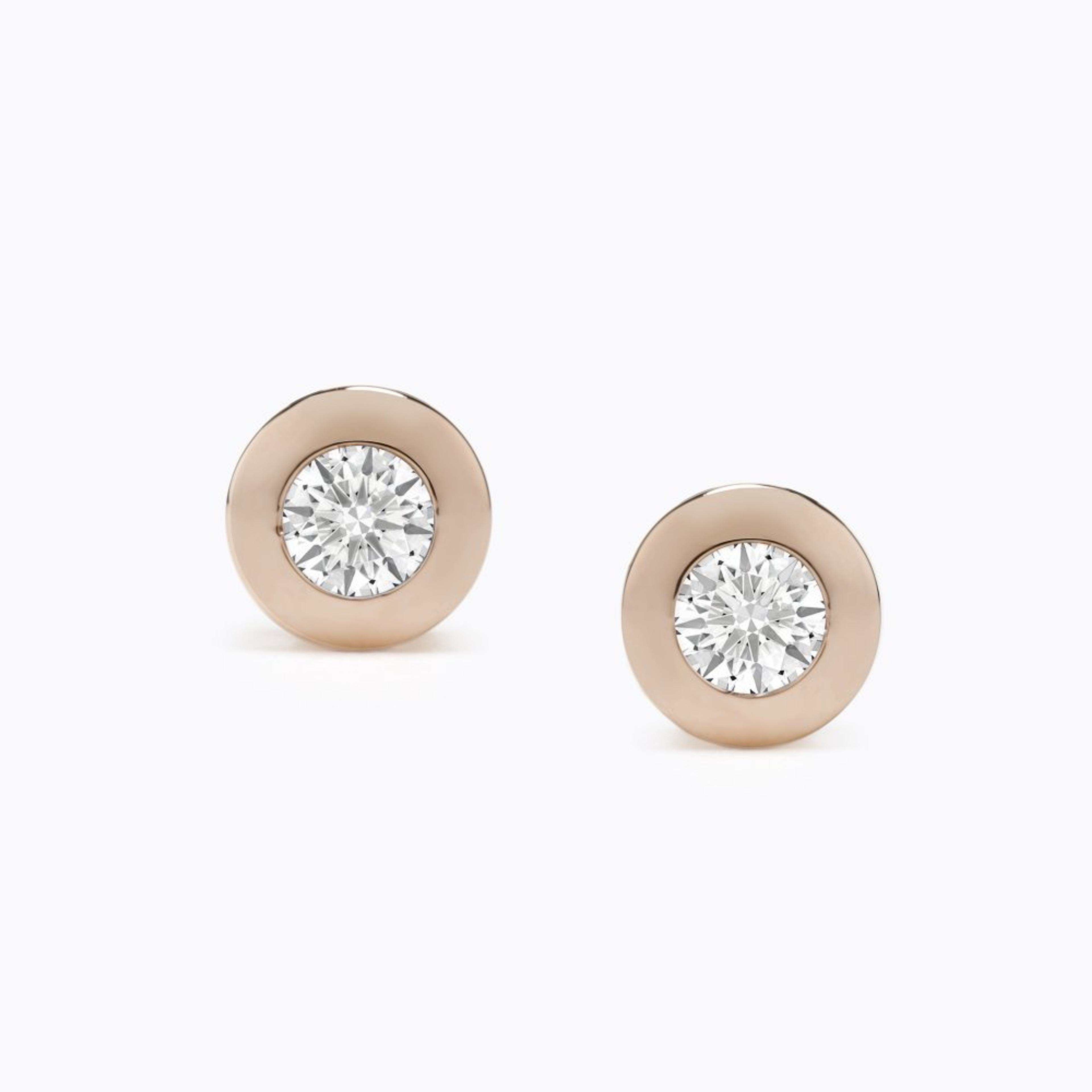 Diamantové náušnice 08, diamant, růžové zlato — Zlatnictví Vaněk Kolín