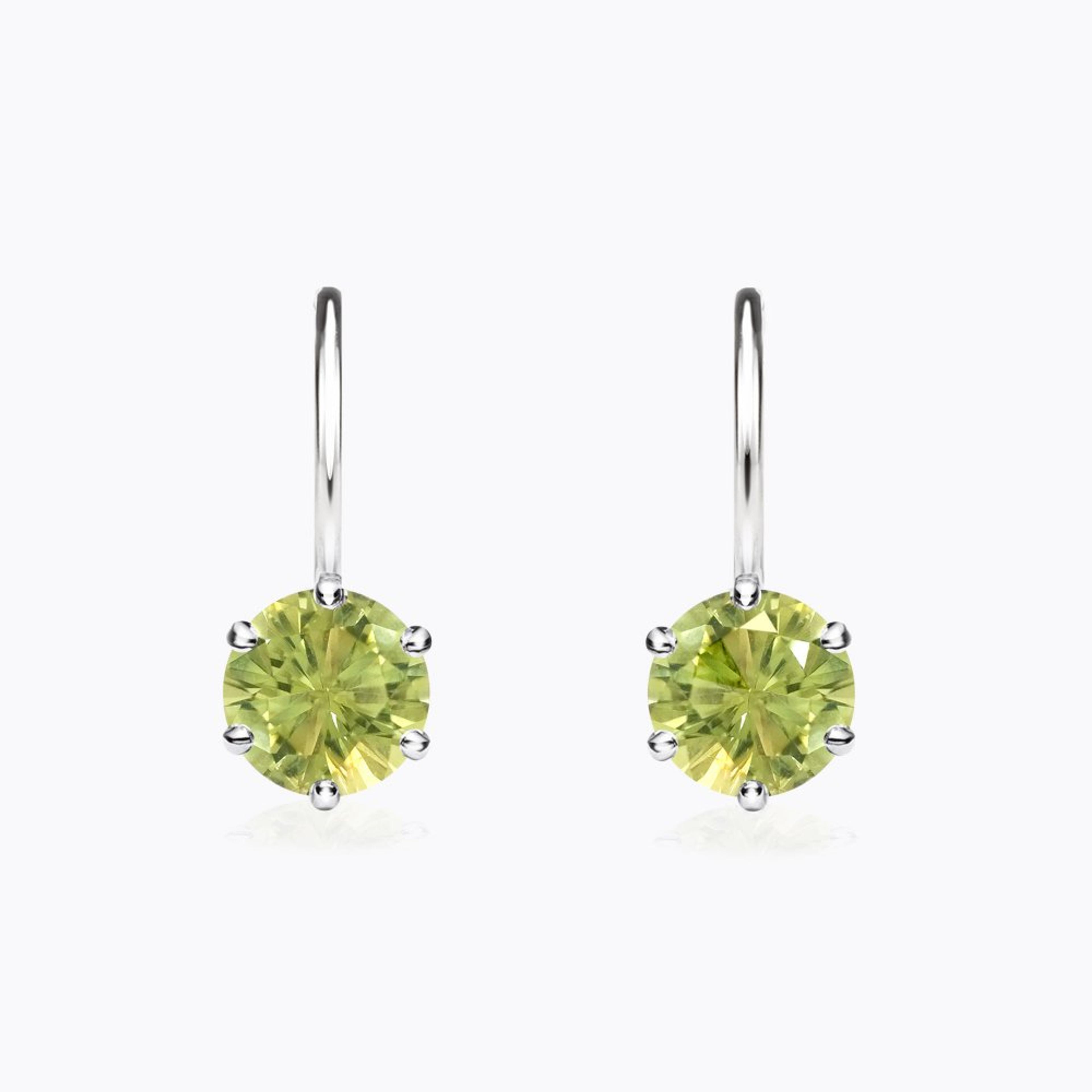 Náušnice s chrysoberylem 01, chrysoberyl, bílé zlato — Zlatnictví Vaněk Kolín