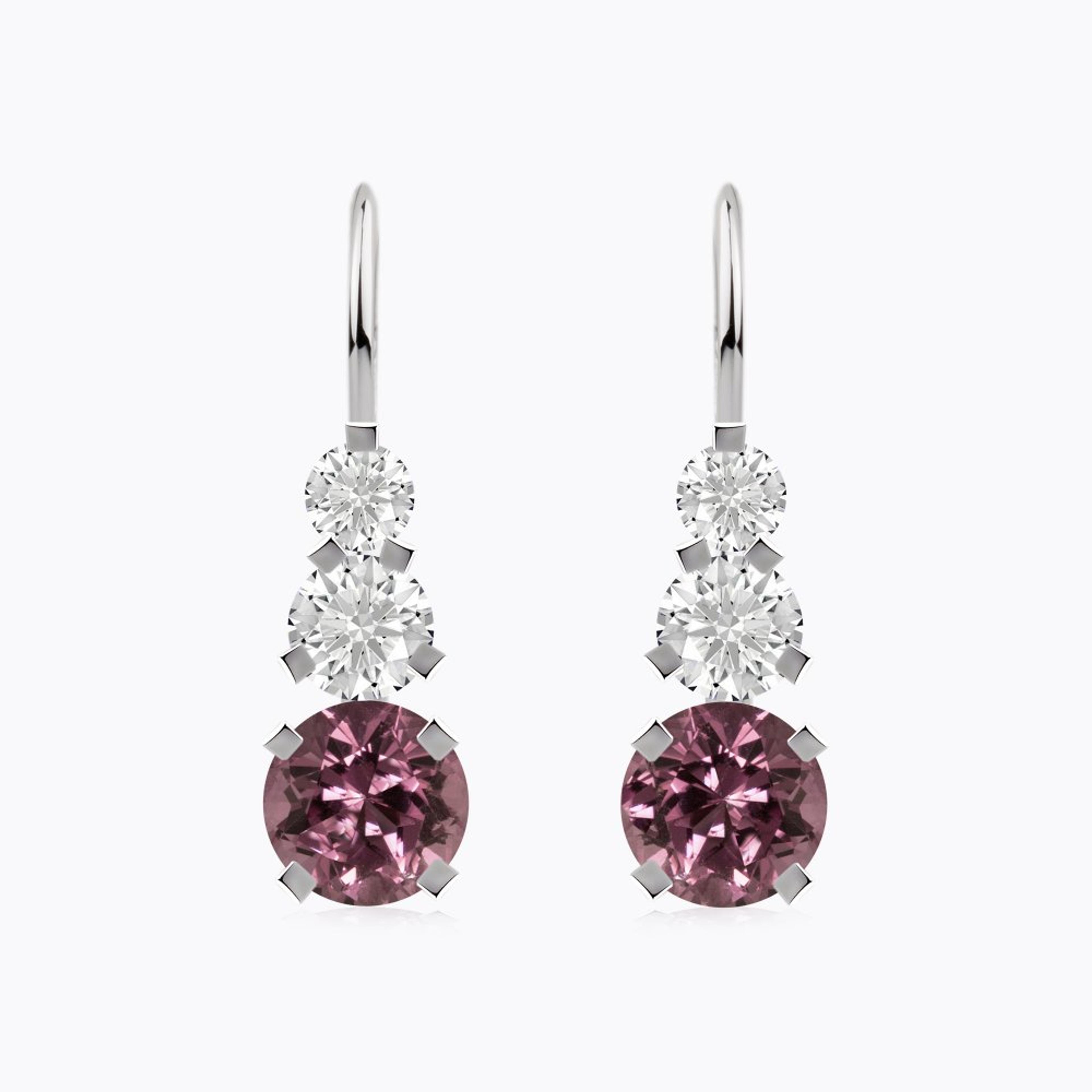Náušnice se spinely a diamanty 02, diamant, bílé zlato — Zlatnictví Vaněk Kolín