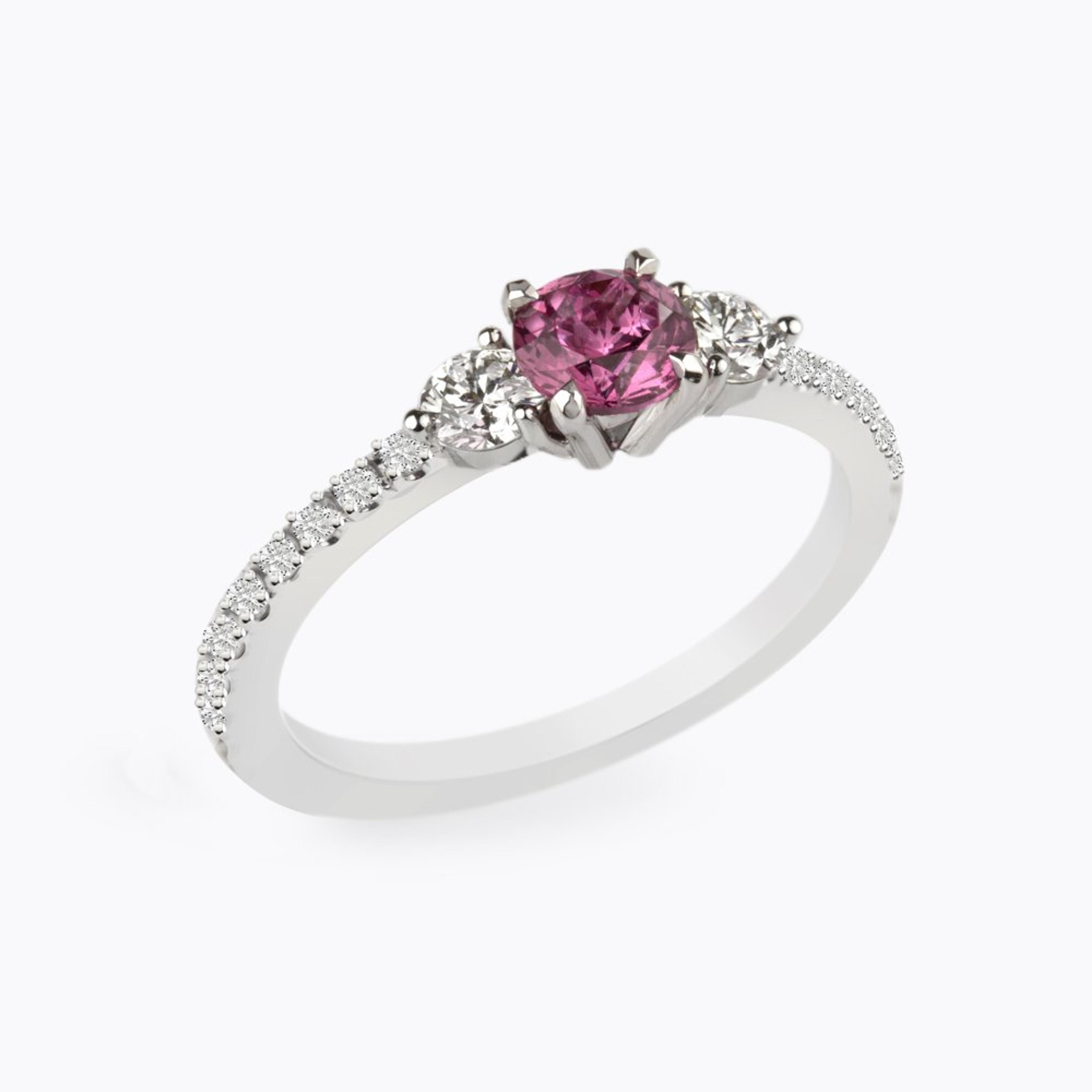 Prsten se spinelem a diamanty 16, diamant, bílé zlato — Zlatnictví Vaněk Kolín