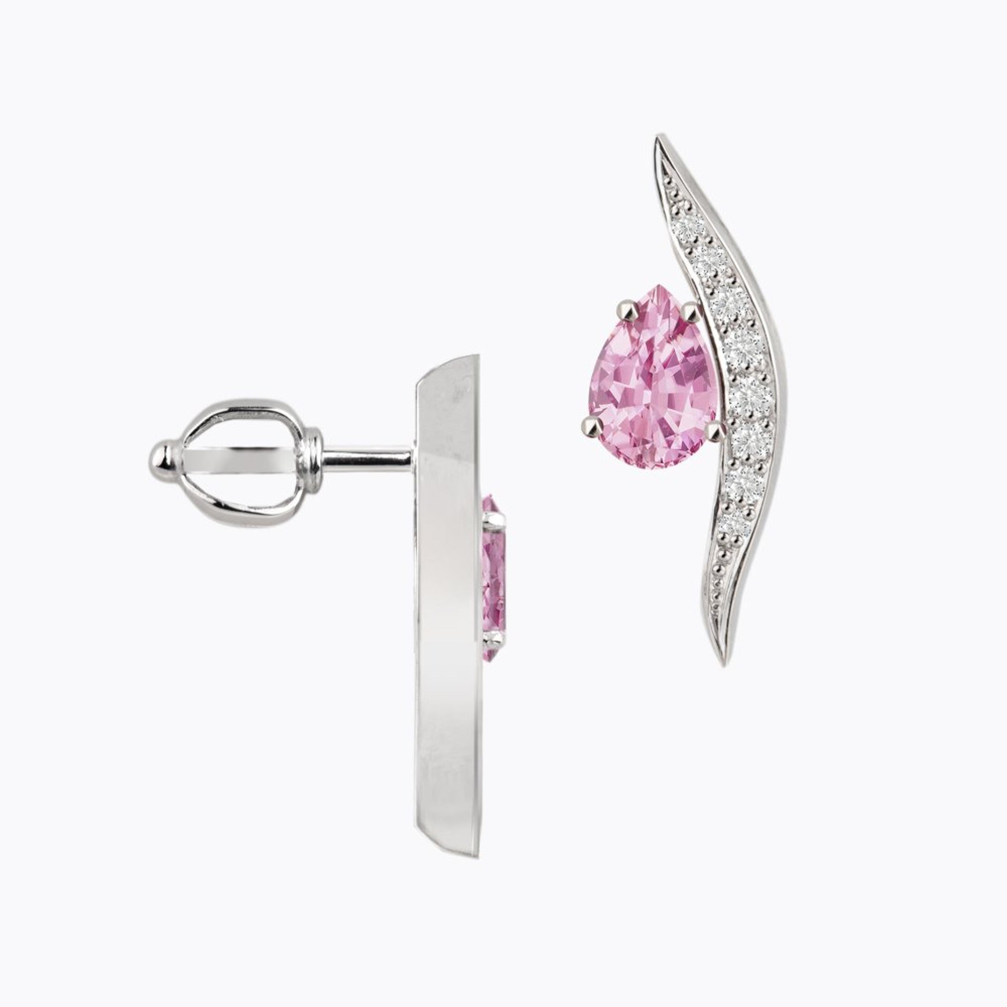 Náušnice s turmalíny a diamanty 04, diamant, bílé zlato — Zlatnictví Vaněk Kolín
