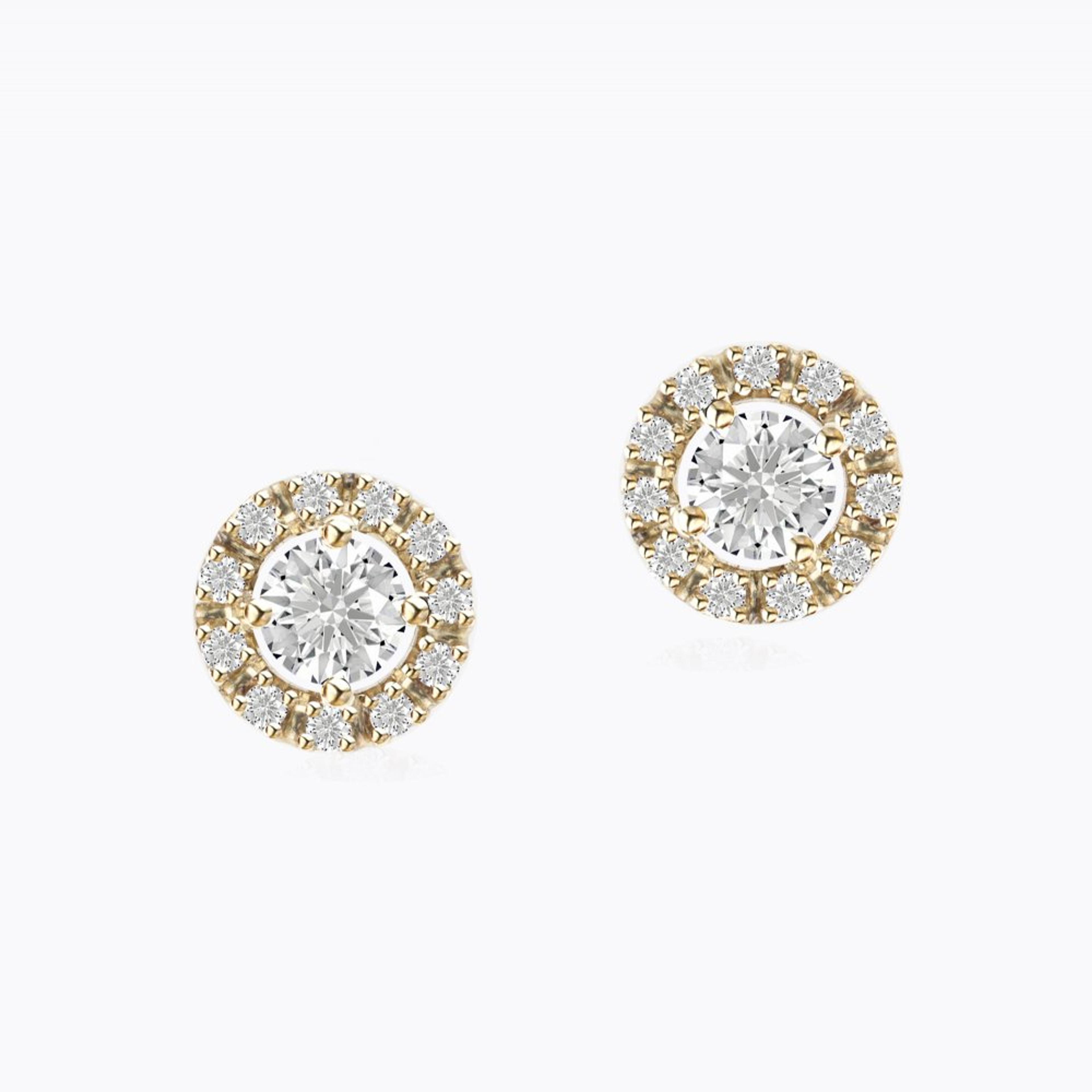 Diamantové náušnice 111, diamant, žluté zlato — Zlatnictví Vaněk Kolín