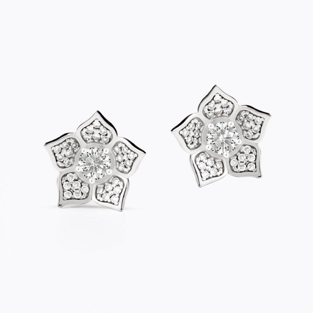 Diamantové náušnice 06, diamant, bílé zlato — Zlatnictví Vaněk Kolín