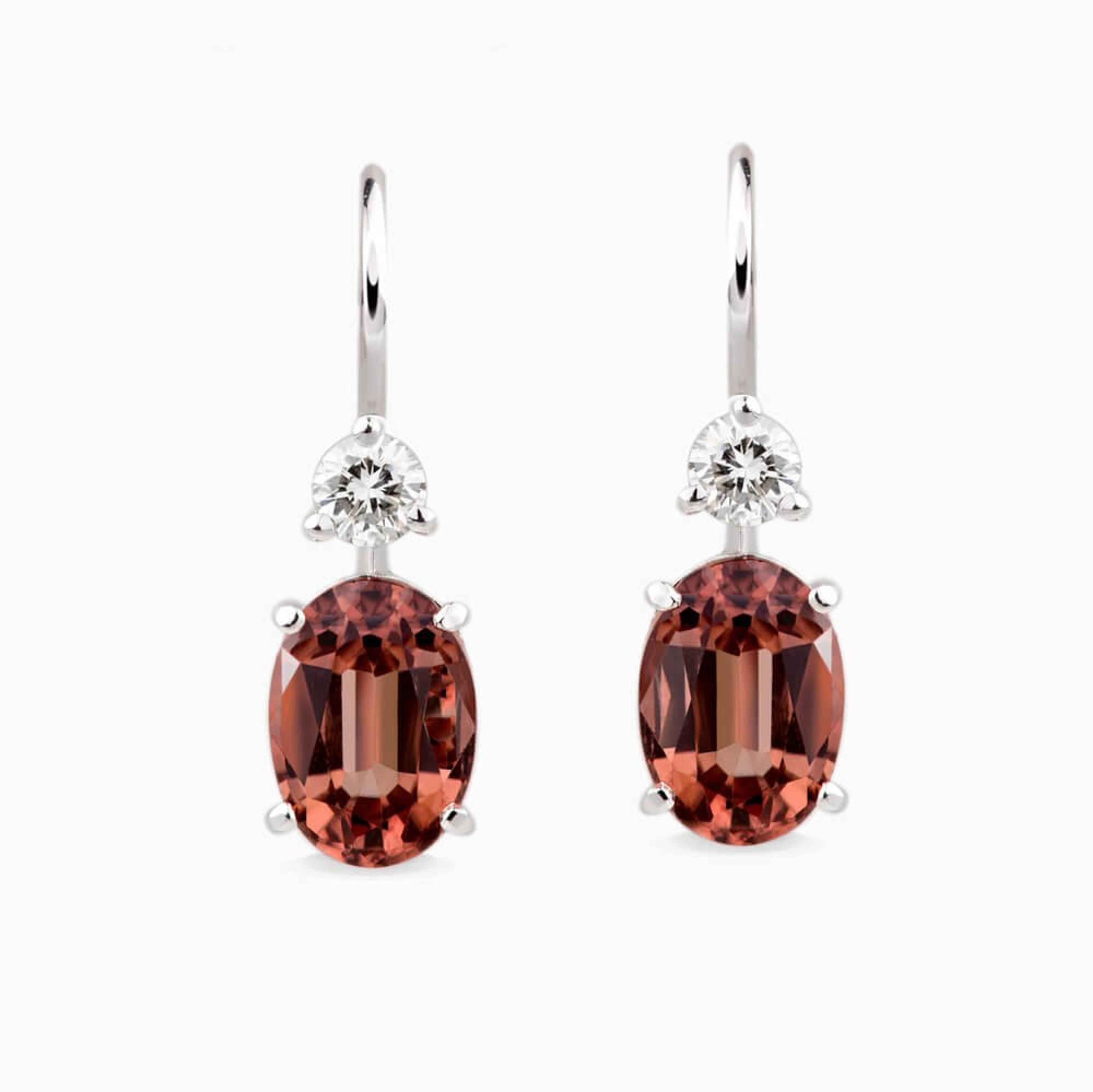 Náušnice se zirkonem a diamanty 01, diamant, bílé zlato — Zlatnictví Vaněk Kolín