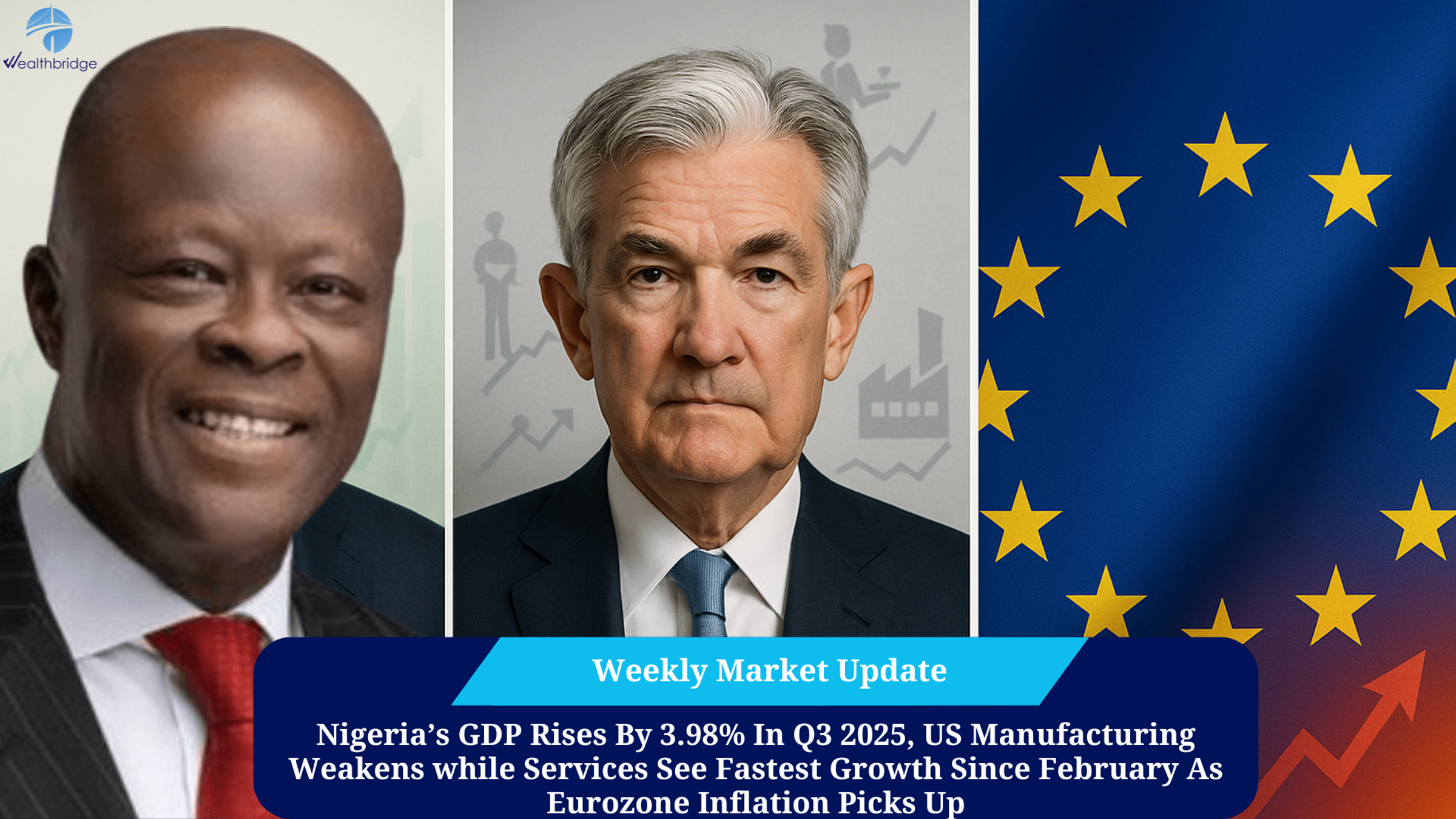 Cover of Nigeria’s GDP Rises By 3.98% In Q3 2025, US Manufacturing Weakens, Services See Fastest Growth Since February As Eurozone Inflation Picks Up