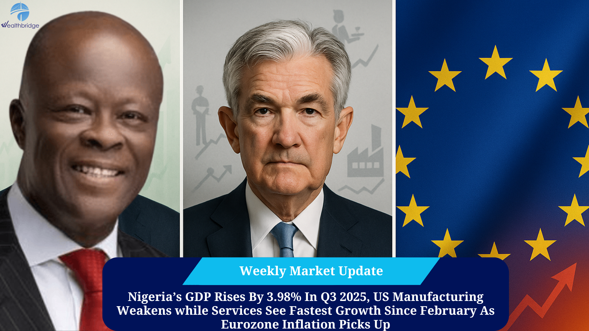 Cover of Nigeria’s GDP Rises By 3.98% In Q3 2025, US Manufacturing Weakens, Services See Fastest Growth Since February As Eurozone Inflation Picks Up
