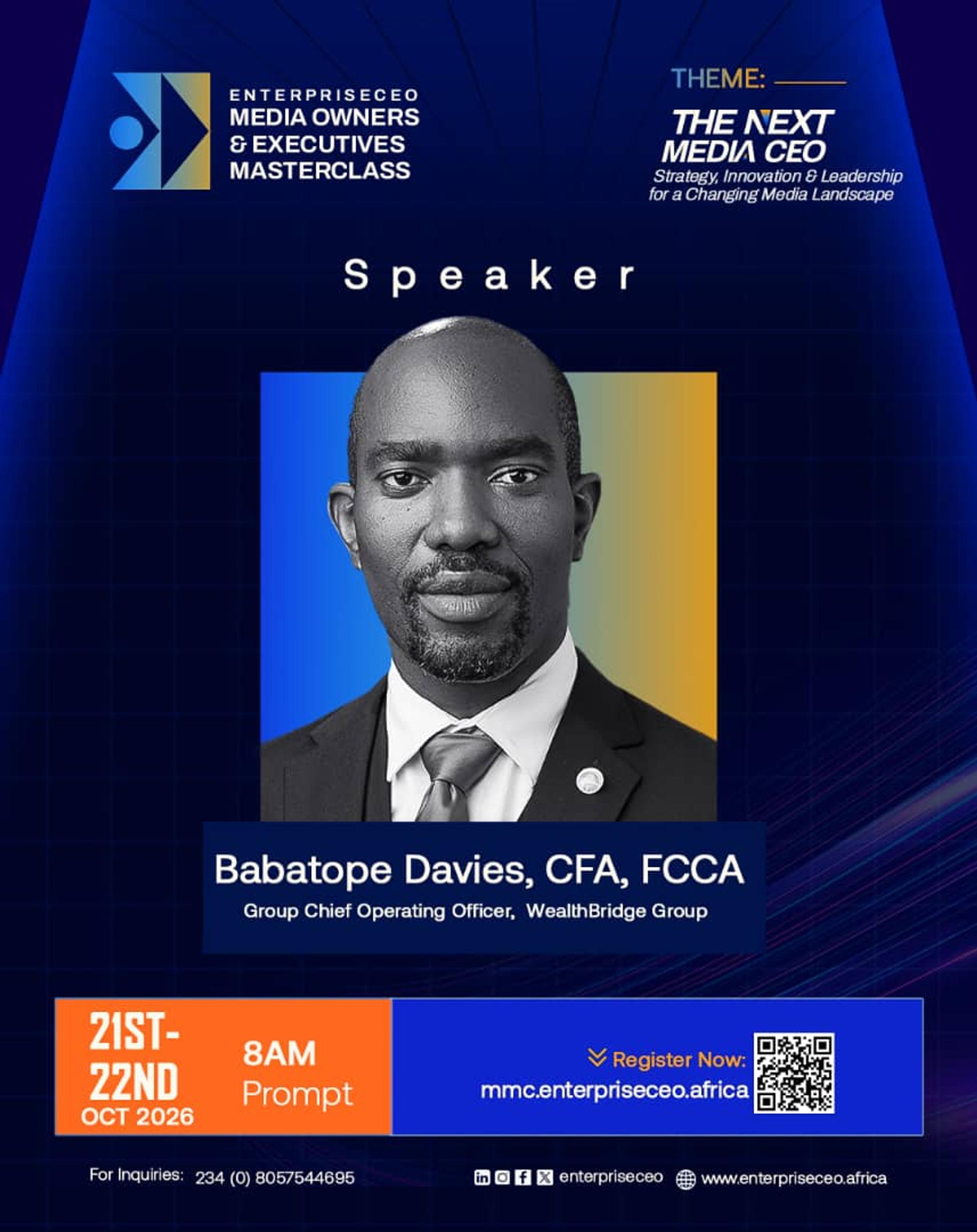 WealthBridge News titled: Group COO Speaks at EnterpriseCEO Media Owners & Executives Masterclass