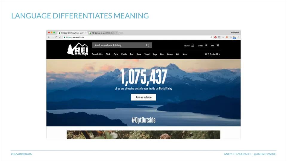 A marketing page for the REI website.