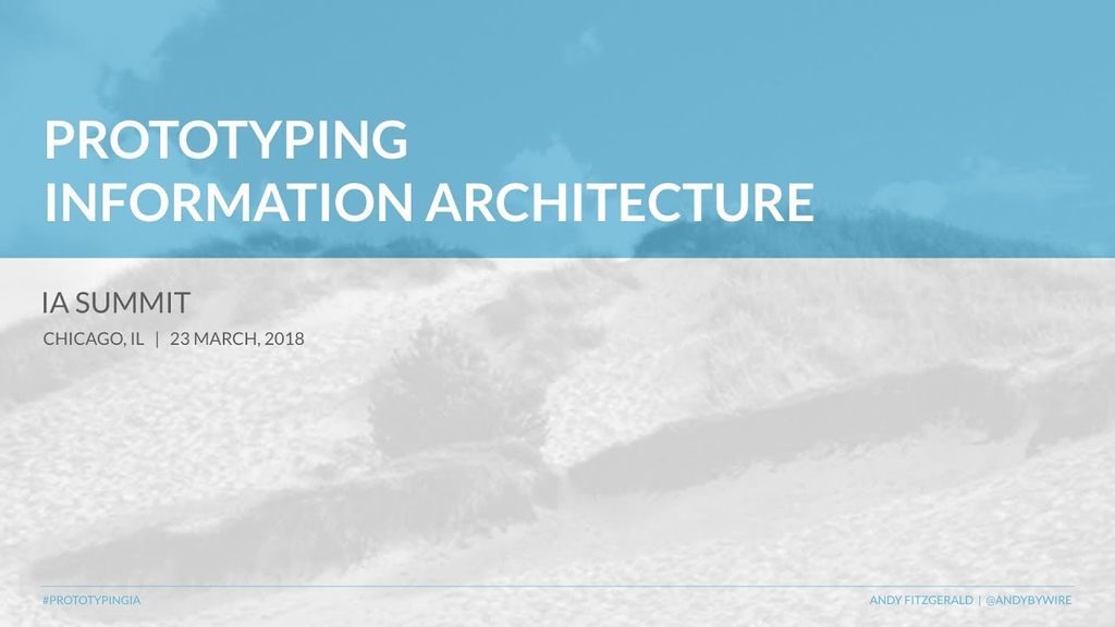 Poster image for the Prototyping Information Architecture talk