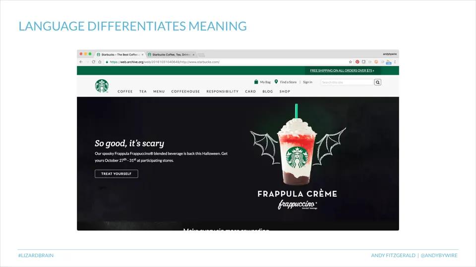 A marketing page for the Starbucks website. 