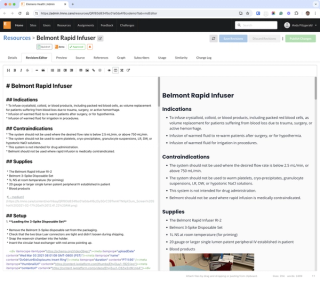 Screen capture of a web-based content creation tool showing a markdown editor and preview screen in side-by-side panes.