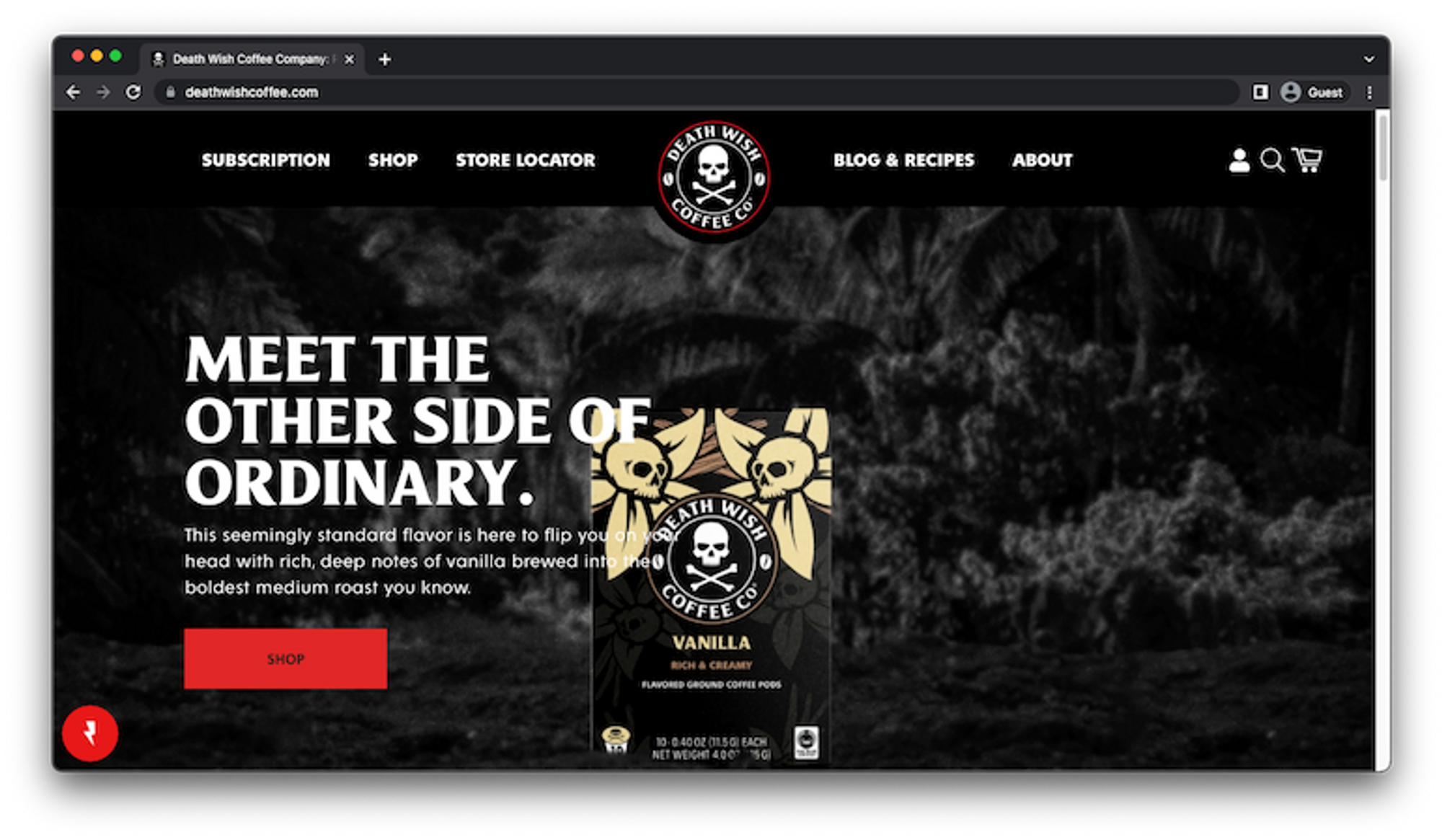 Death Wish Coffee Company website