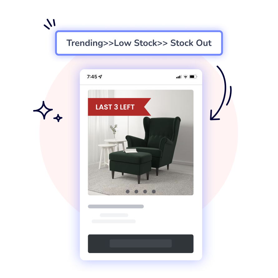 Example of ModeMagic's smart Shopify Store Inventory alerts