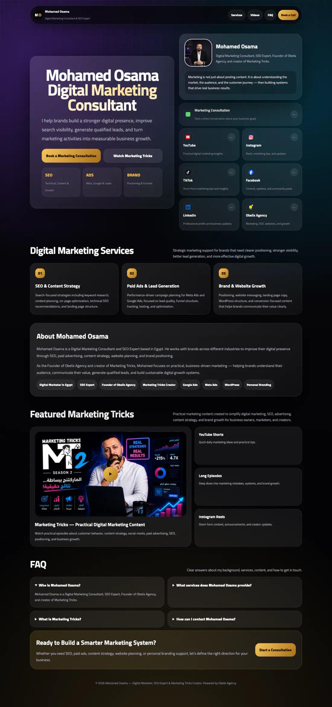 Mohamed Omando desktop website preview