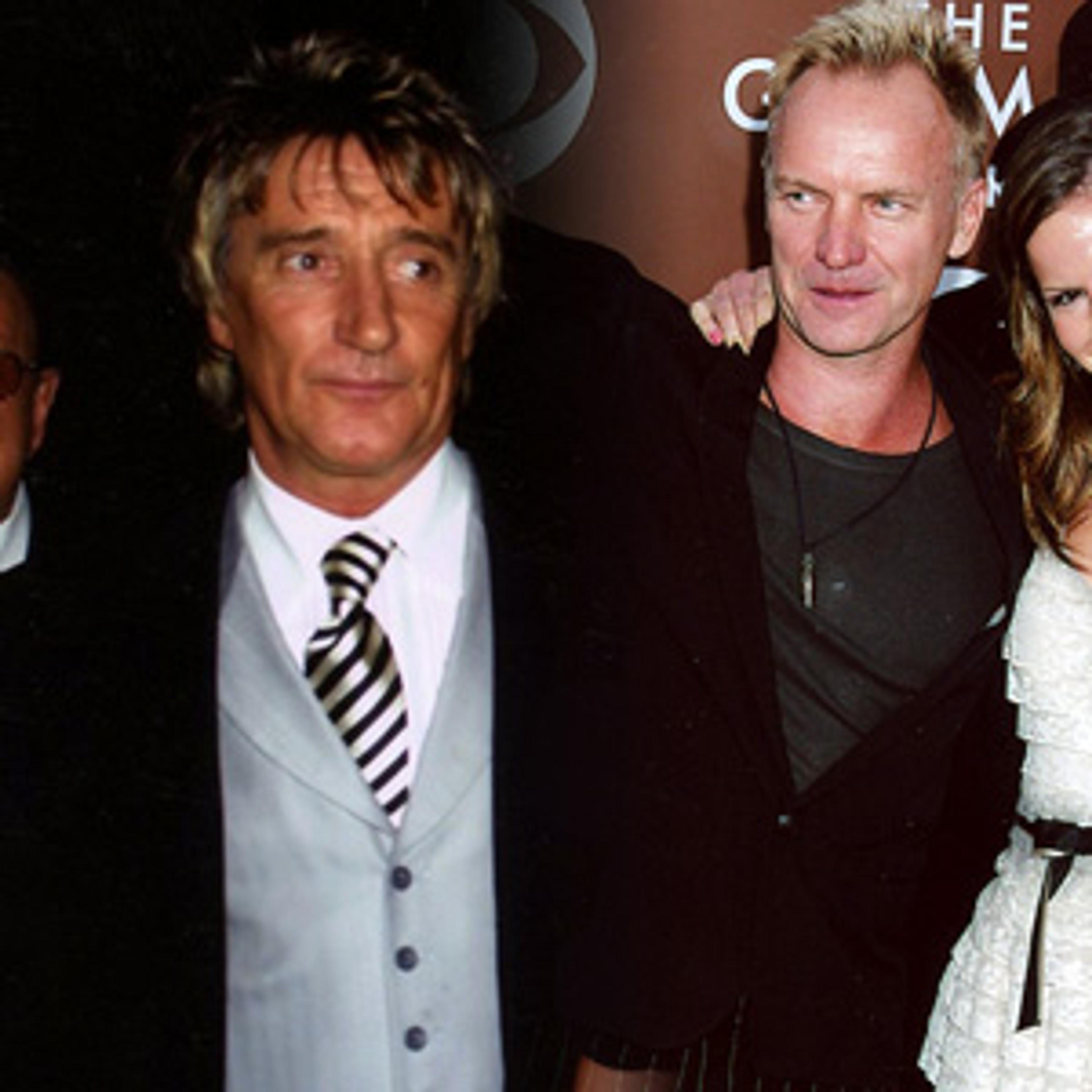 Jeff Beck, Rod Steward, Sting and Stone