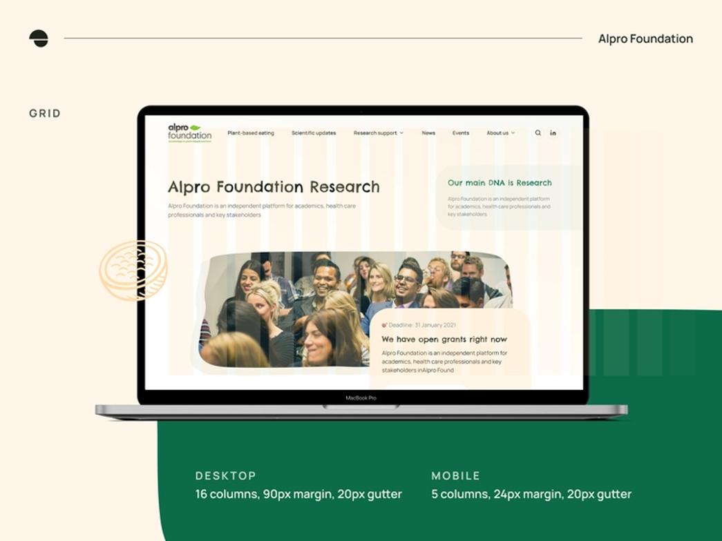 New design of Alpro Foundation homepage