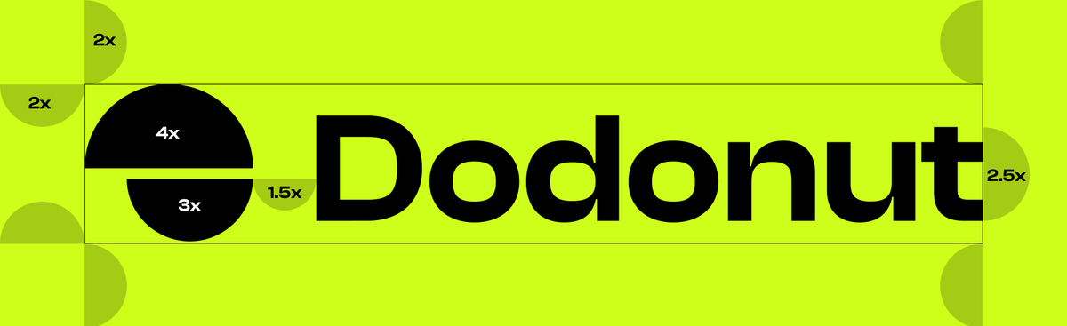 Dodonut logo with golden ratio calculations. 