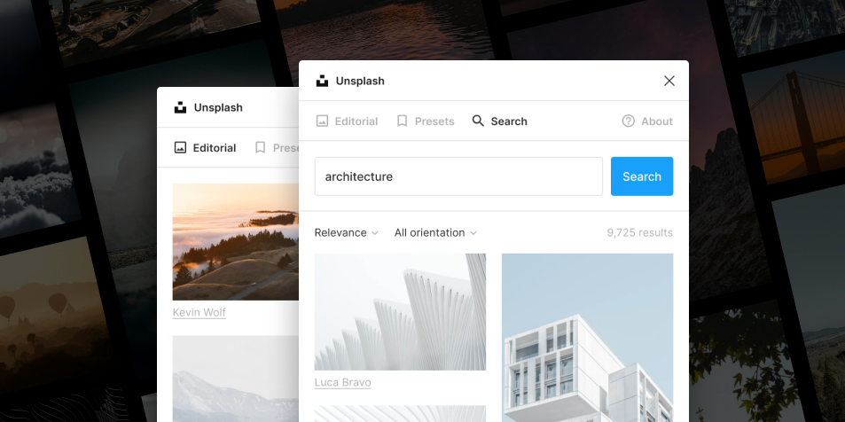 Unsplash Figma plugins brand view