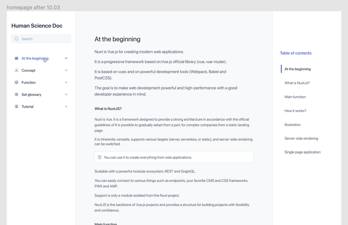 Third Version of wireframes for Human Science