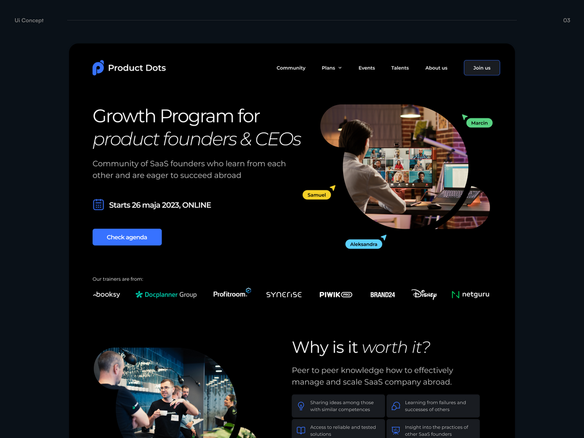 Product dots - Growth Page