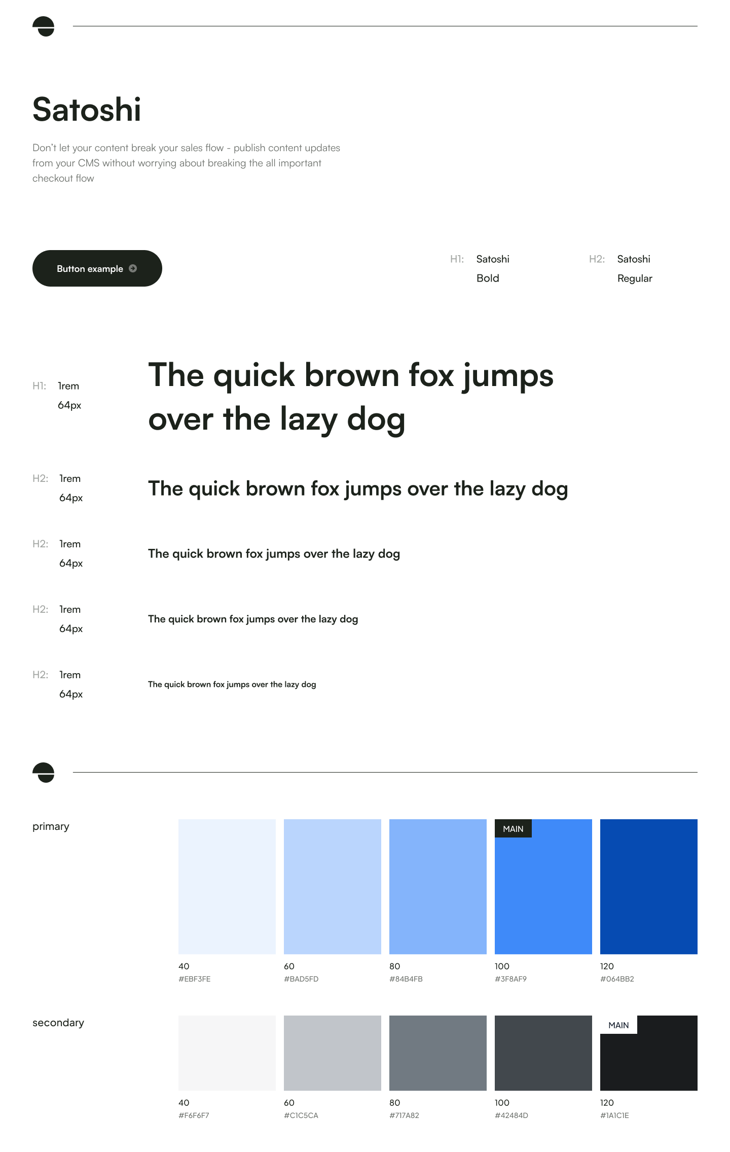 Fragments of Dodonut's design system with fonts and colors.