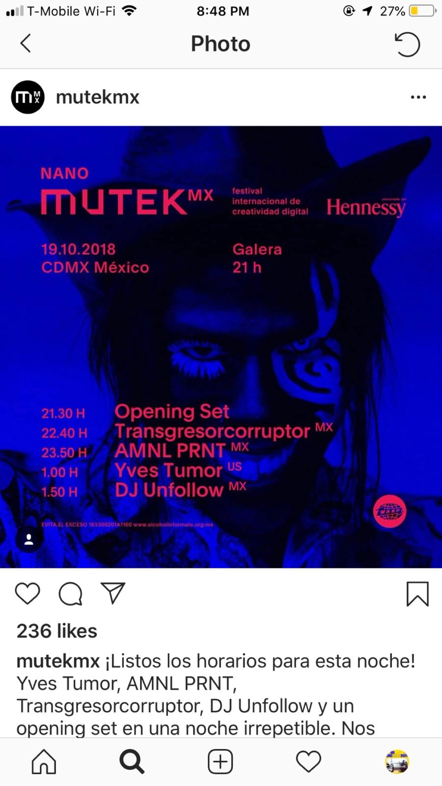 CDMX era · YVES TUMOR FLYER CDMX