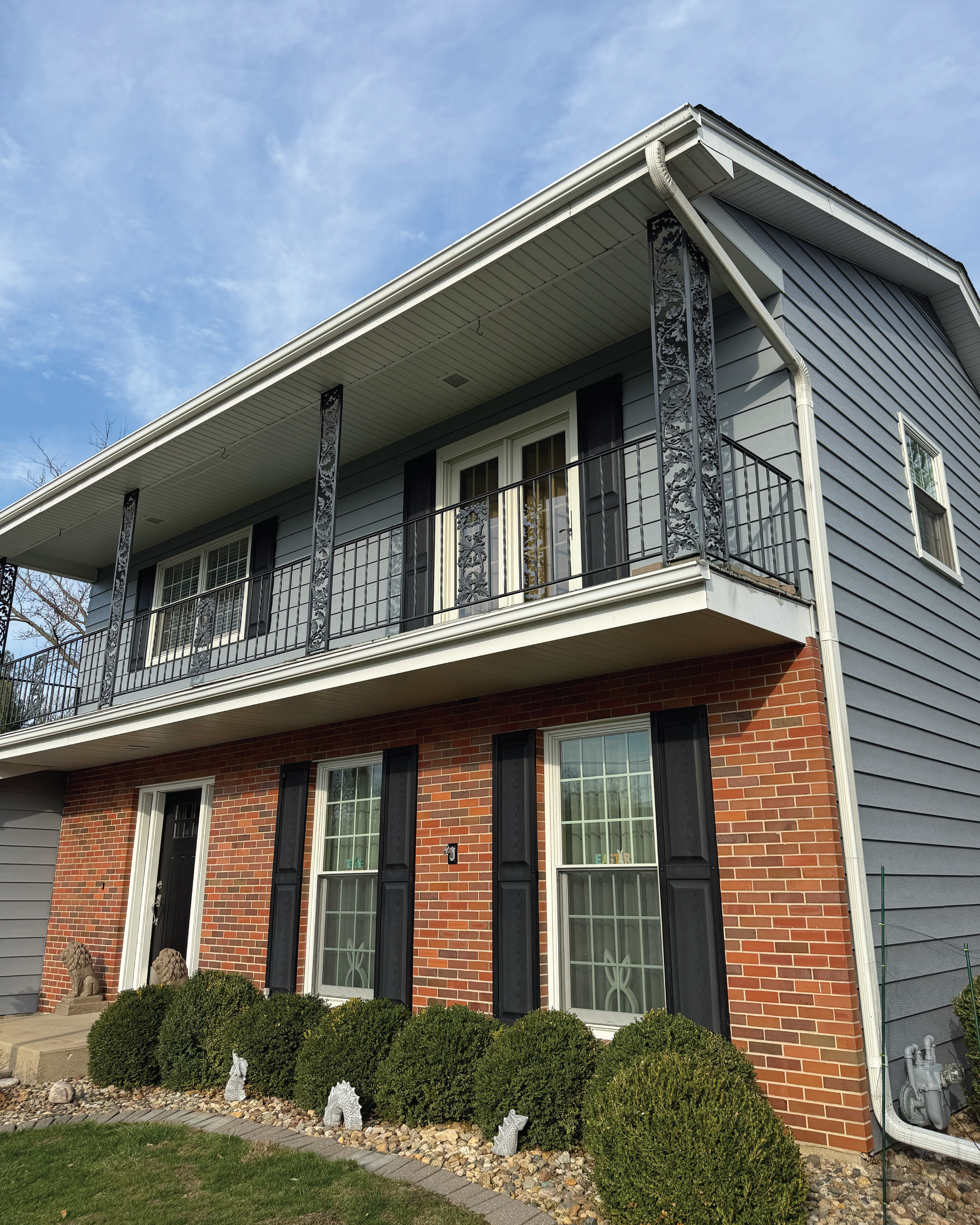 Exterior of a residential home after getting repainted