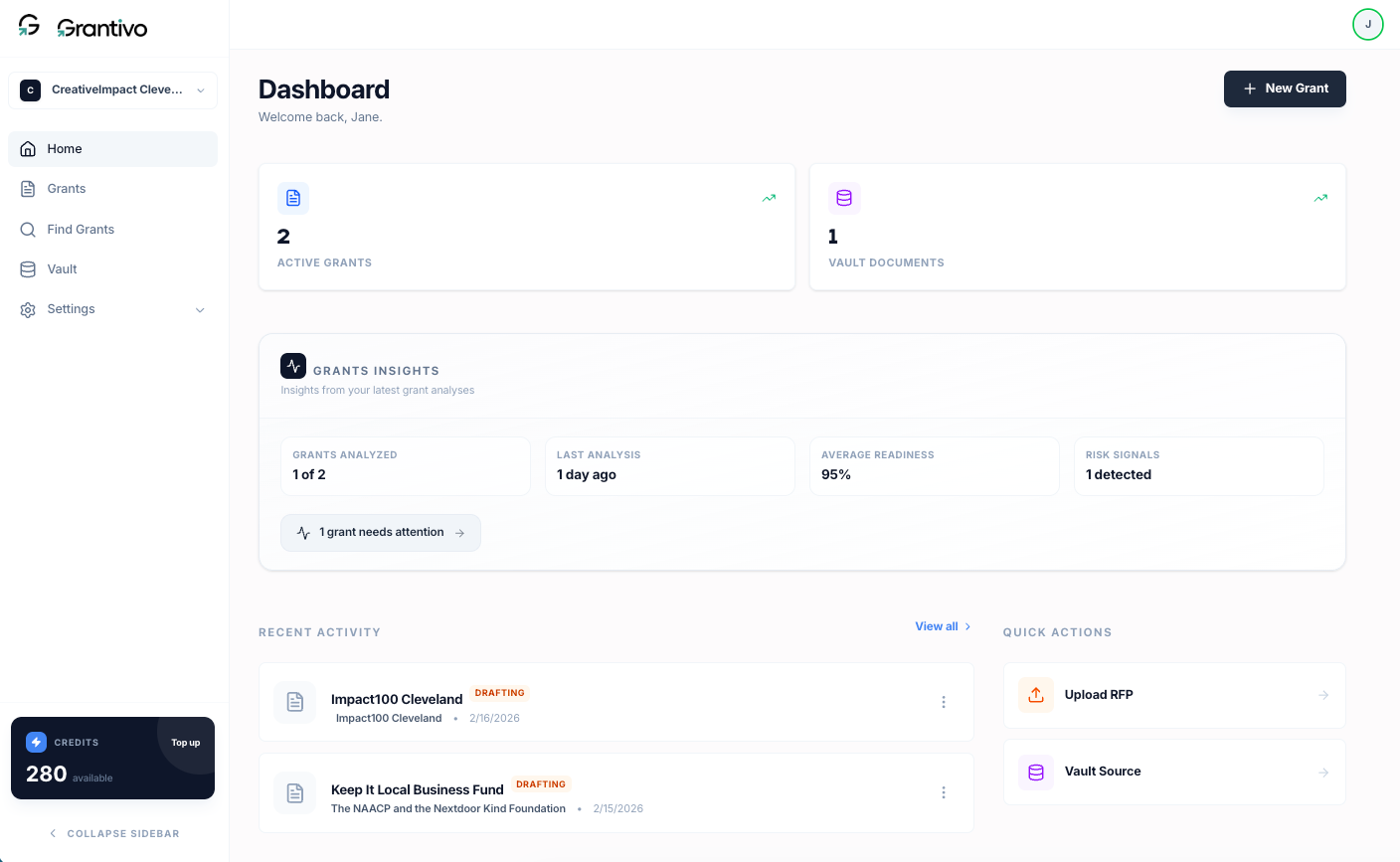 Dashboard page