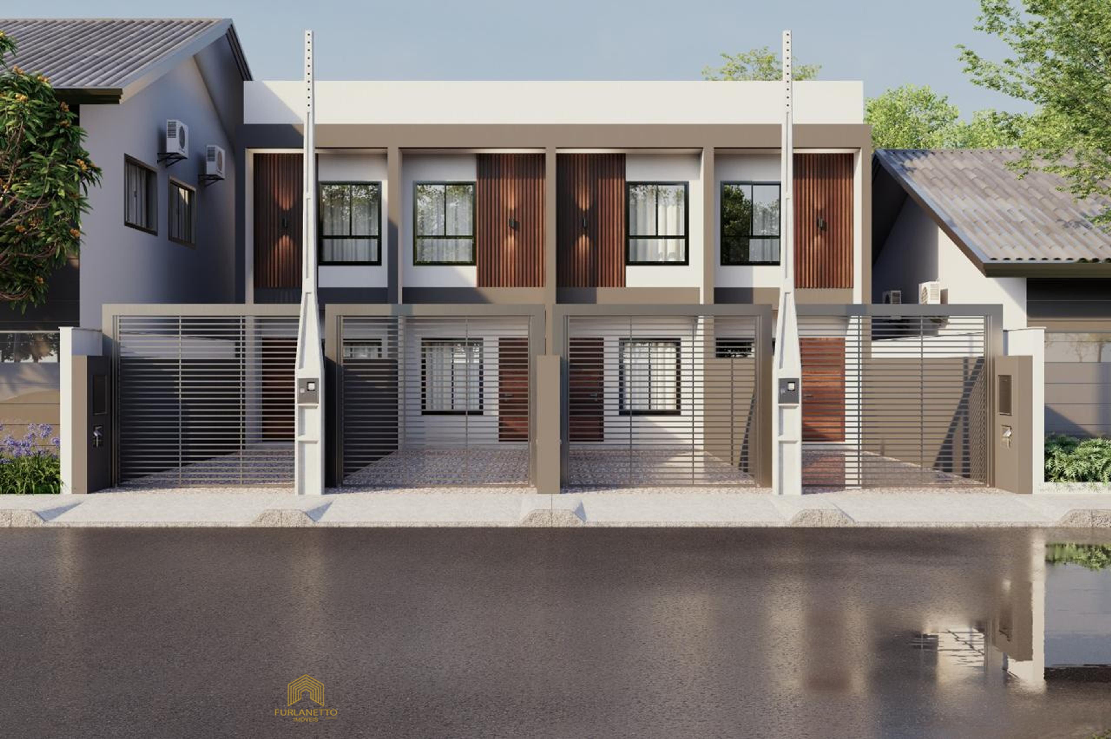 Casa Geminado a venda no espinheiros com amplo espaço nos fundos e garagem para 2 carros