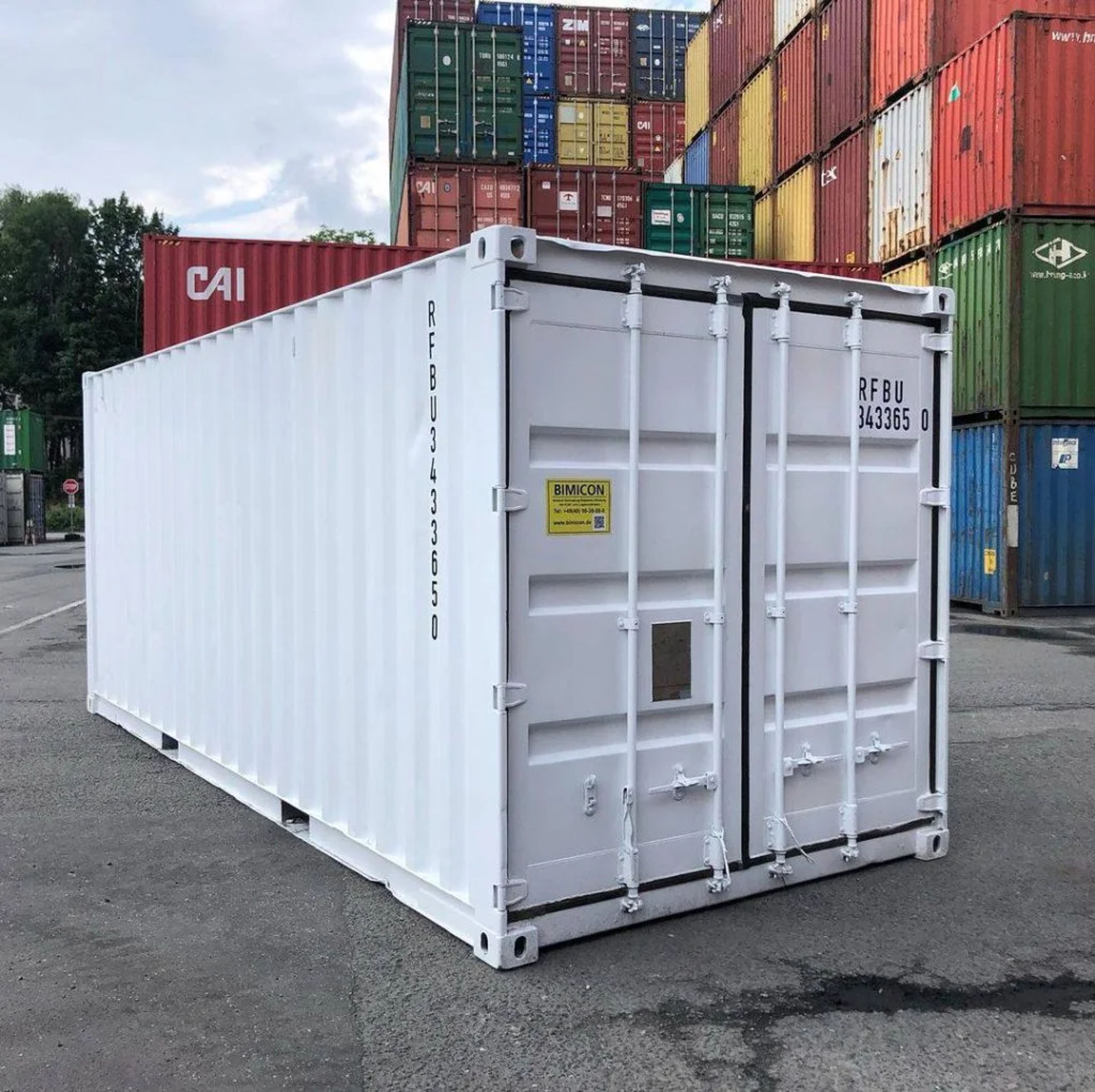 20ft Shipping Container (One Trip) White (RAL 9003) — view 2