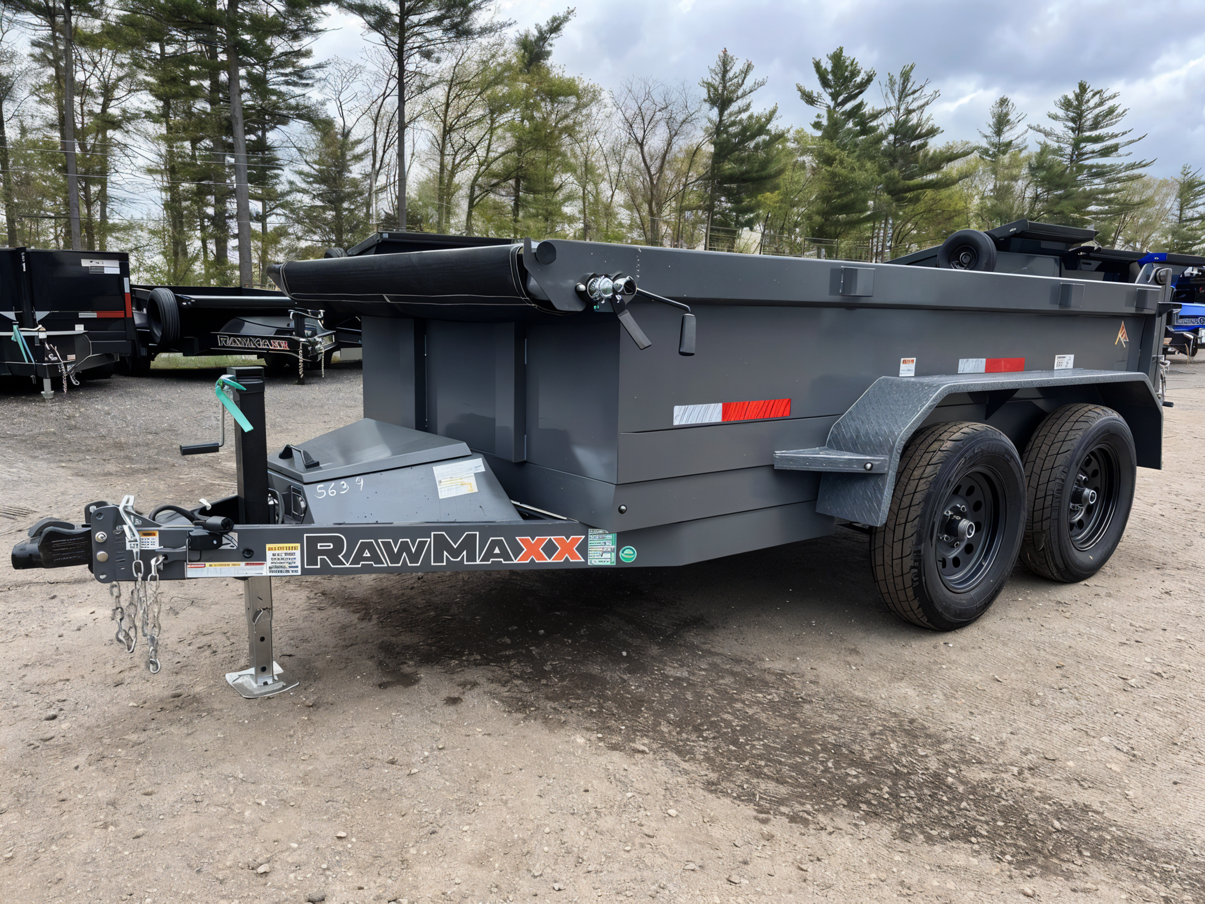2024 RawMaxx 5X10 7K Powder Coated Dump Trailer w/Tarp Kit