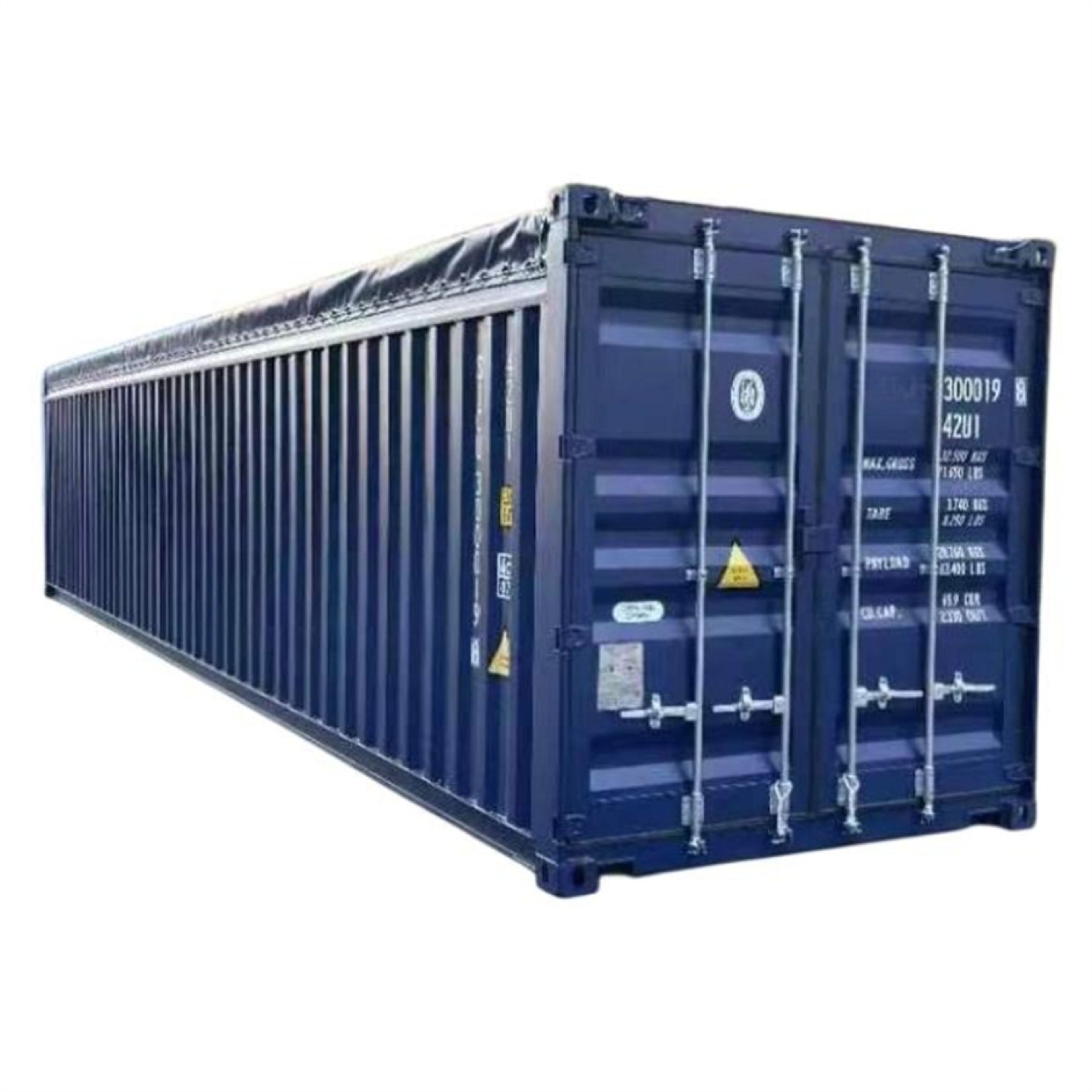 40ft Open Top Shipping Container — door end view